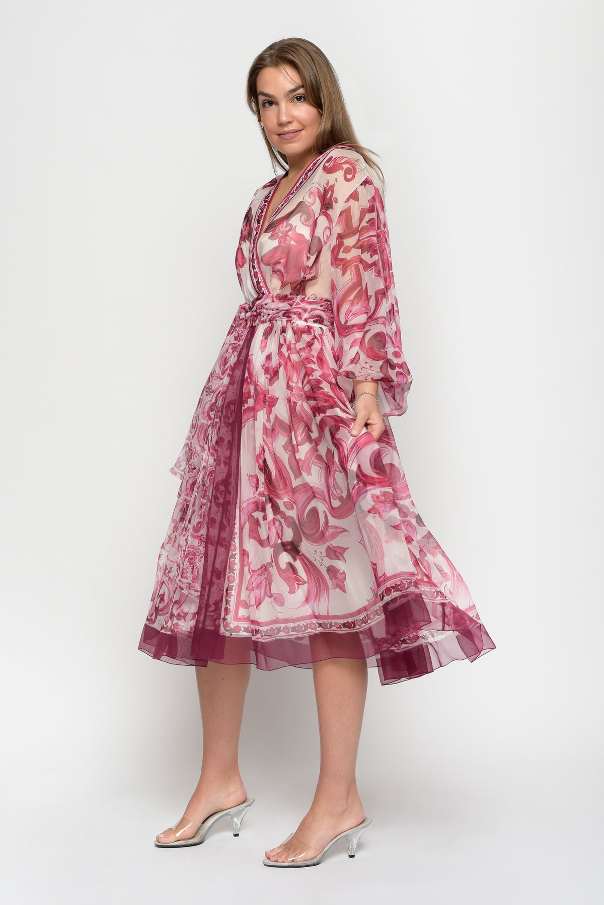 Dolce &amp; Gabbana Maioliche Print V-Neck Dress