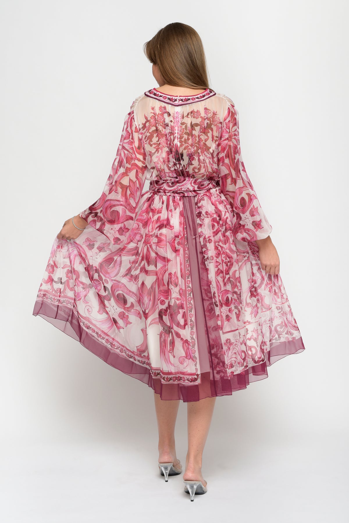 Dolce &amp; Gabbana Maioliche Print V-Neck Dress