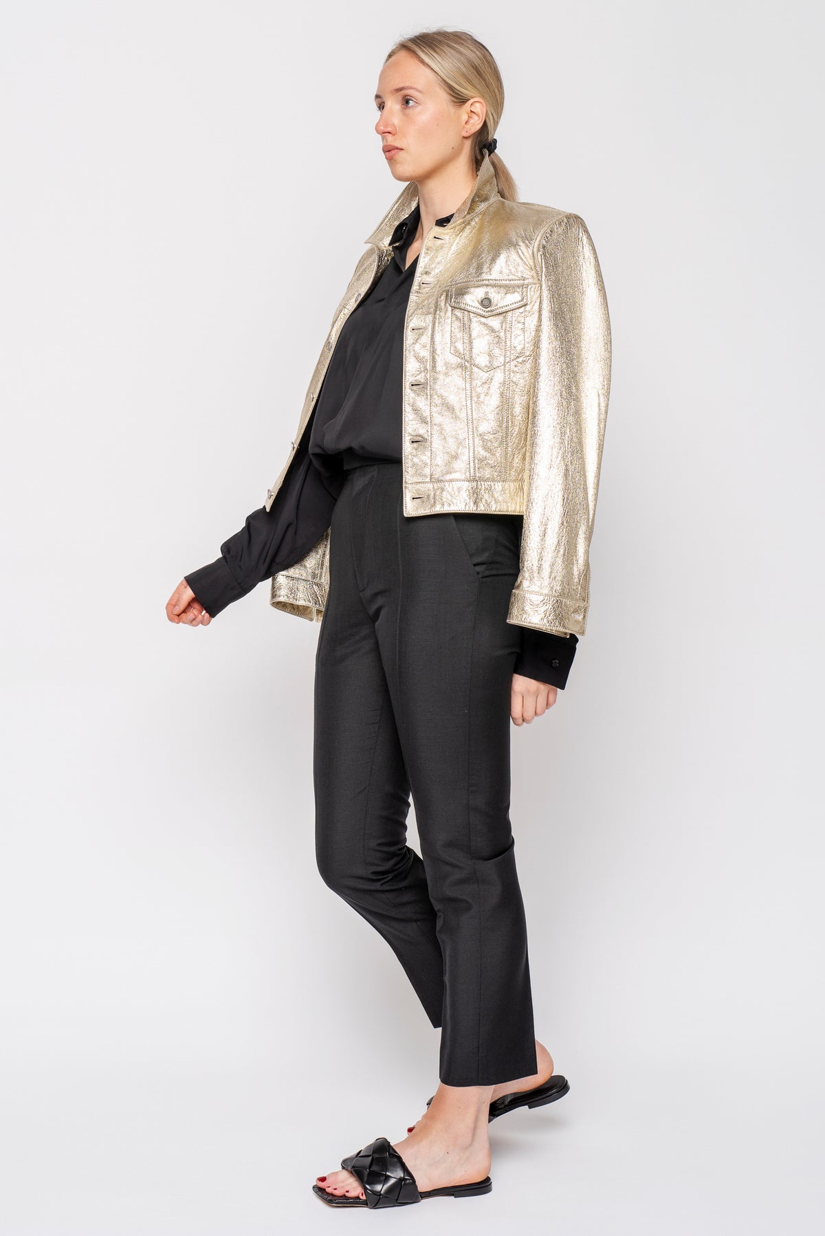 Saint Laurent Gold Denim Style Jacket