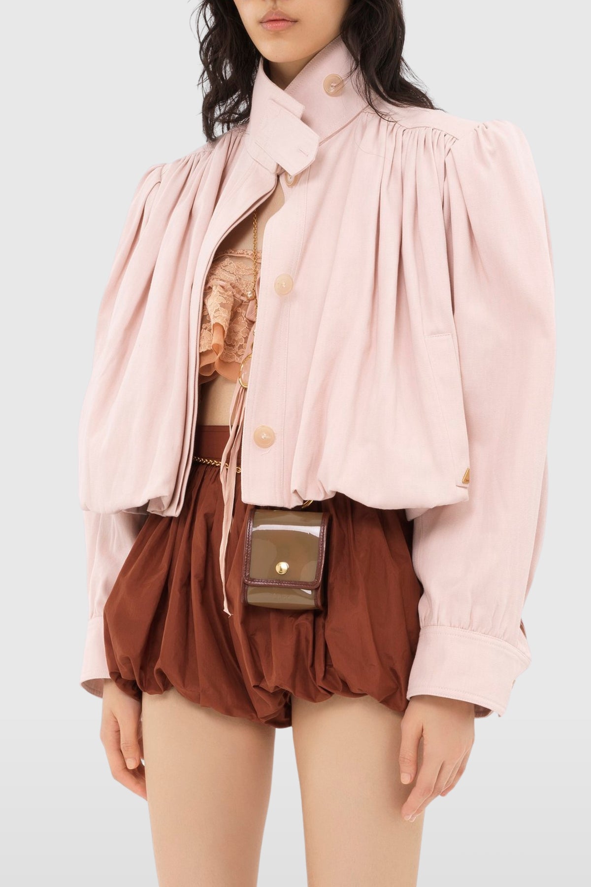Chloé Gathered Cotton Twill Jacket