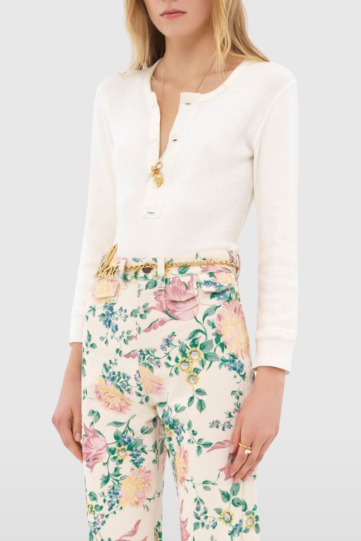 Chloé Cotton Henley Top