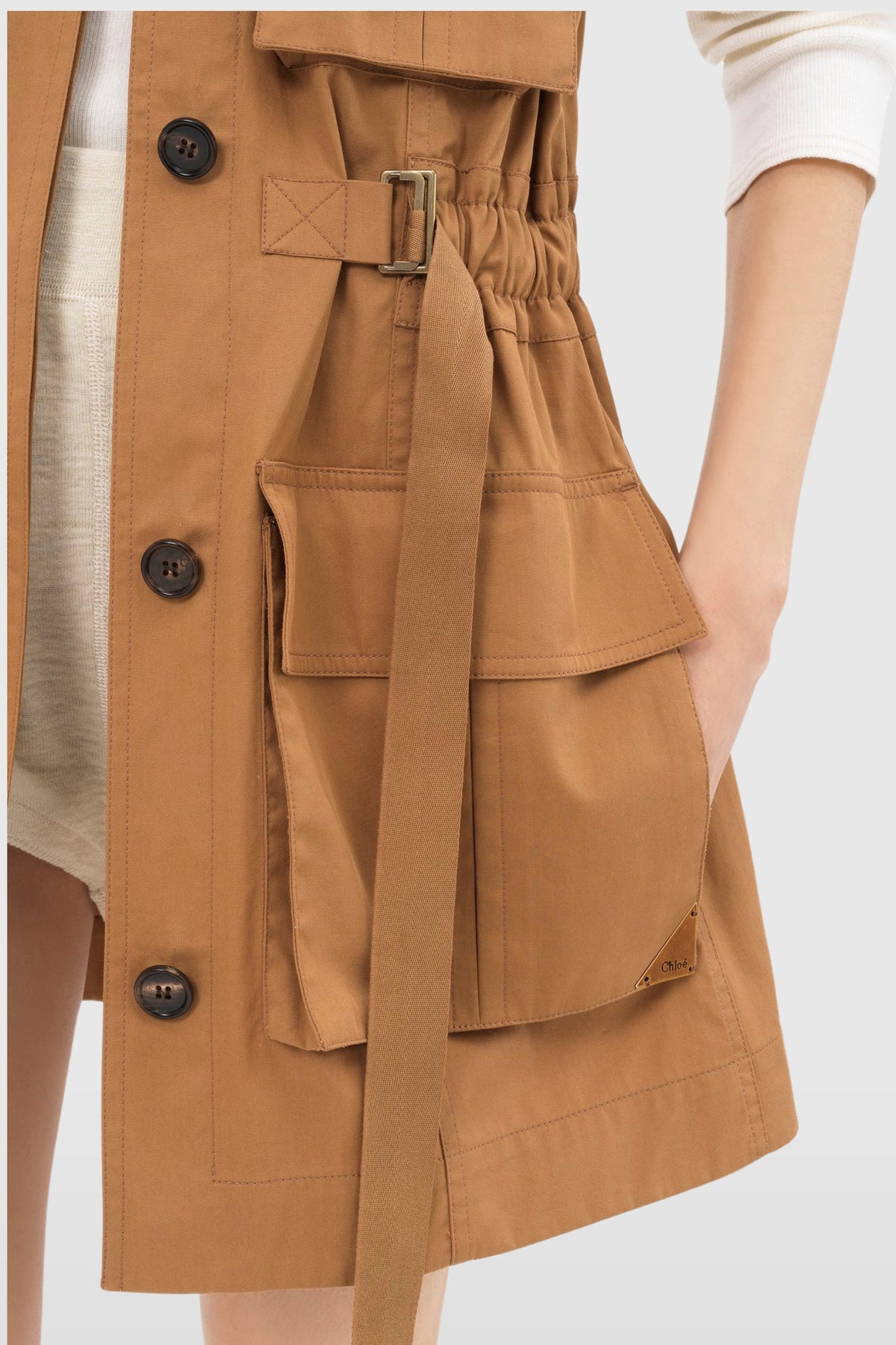 Chloé Gabardine Utilitarian Vest