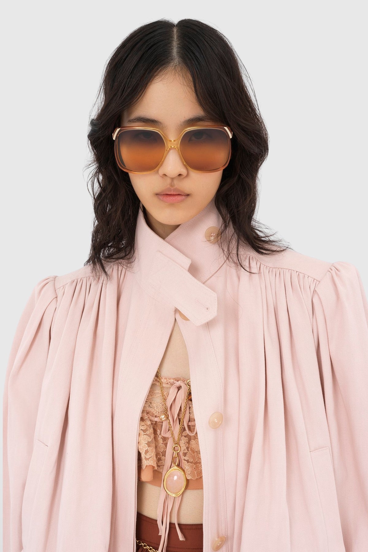 Chloé Gathered Cotton Twill Jacket