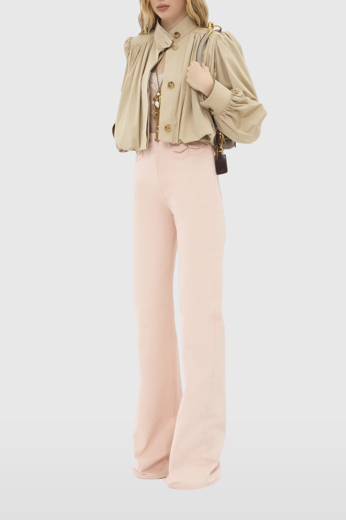 Chloé Gathered Cotton Twill Jacket