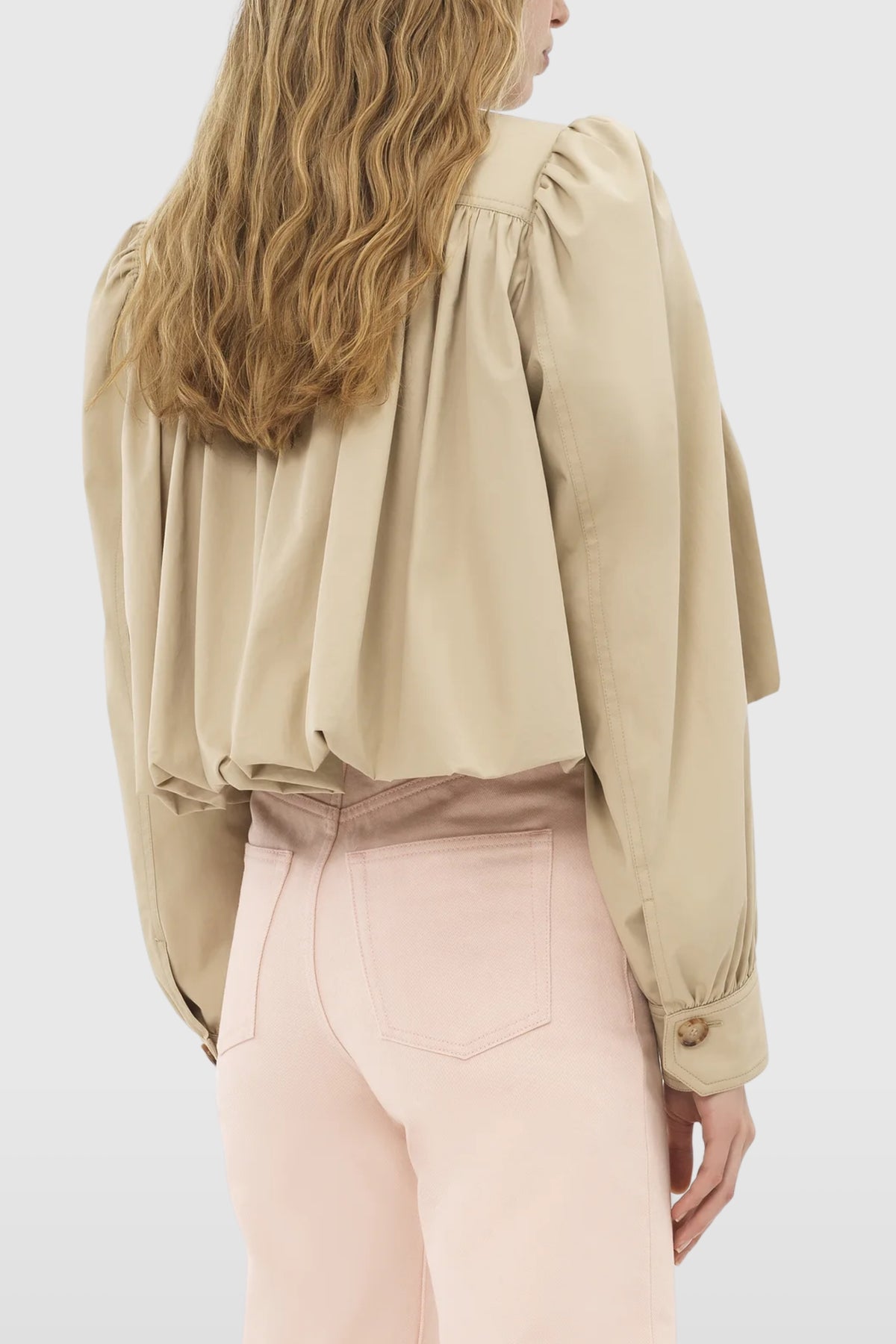Chloé Gathered Cotton Twill Jacket