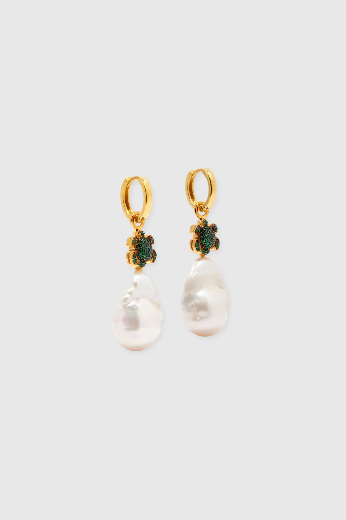 Begüm Khan Gold Turtle Baroque Pearl Earrings