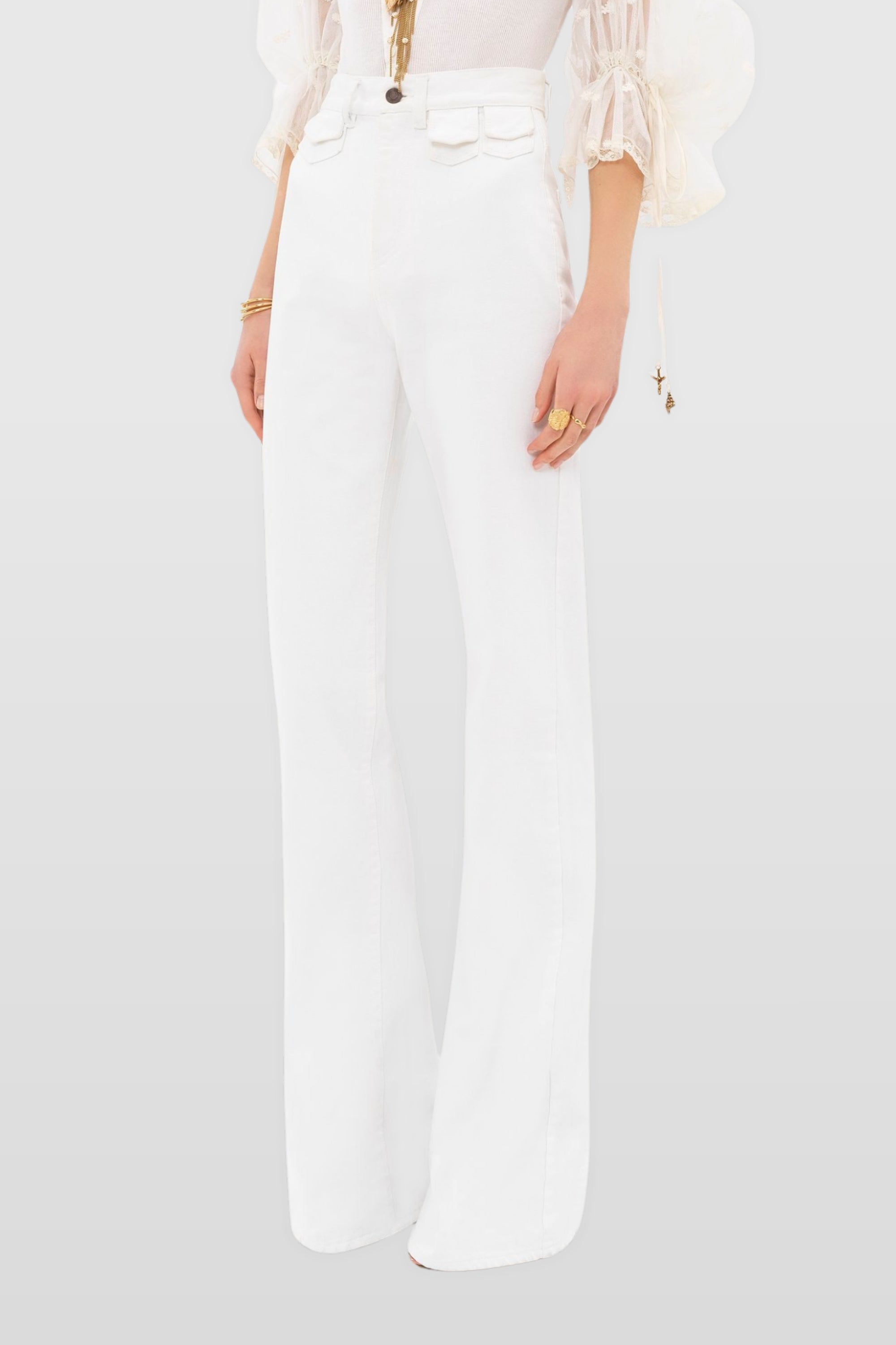 CHLOE Woman Jeans White C24SDP03154 101