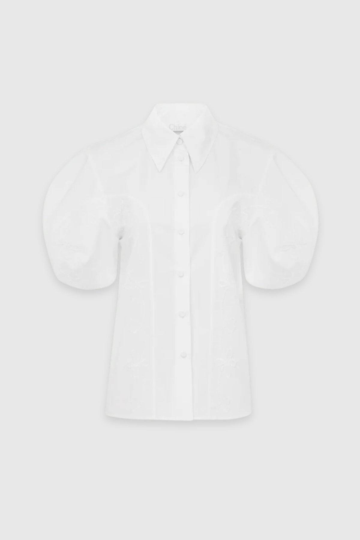 Chloé Puff Sleeve Embroidered Shirt