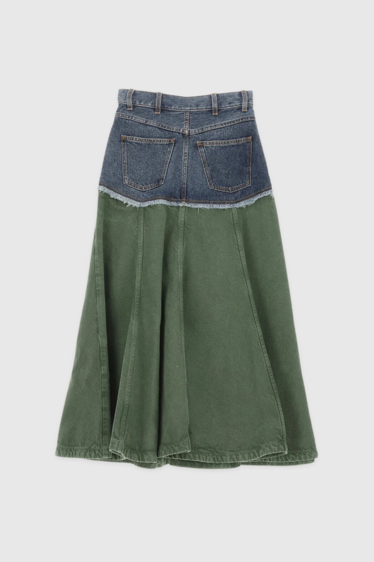 Chloé Khaki &amp; Denim Skirt