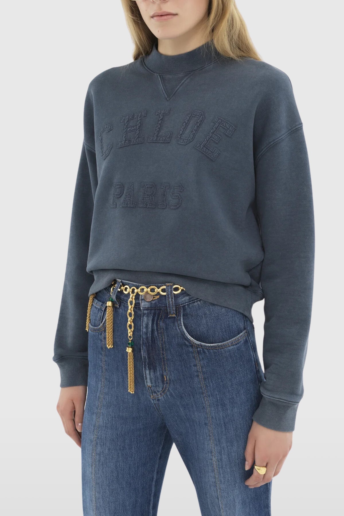 Chloé Blue Fleece Logo Jumper