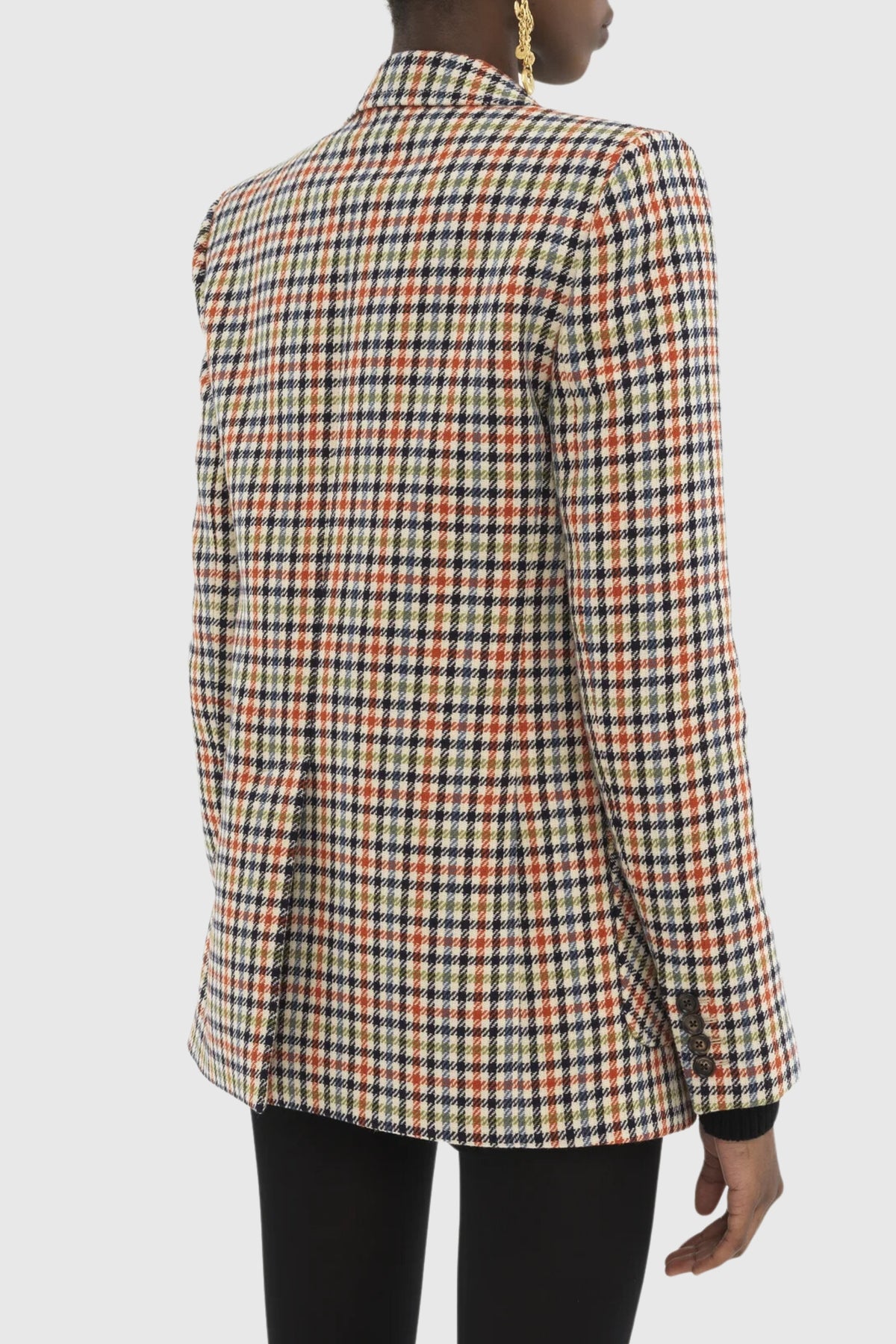 Chloé Check Wool Tailored Jacket