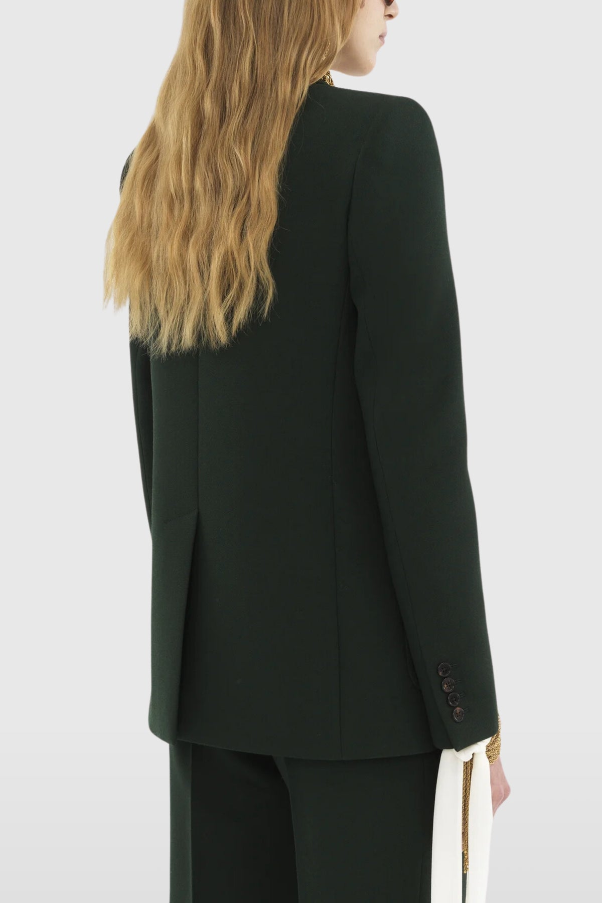 Chloé Tailored Wool Crepe Dark Green Jacket