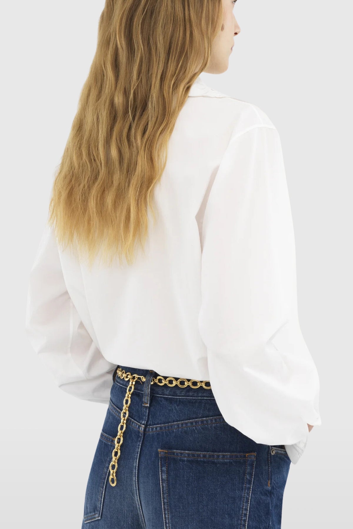 Chloé Embroidered Lavallière Cotton Poplin Shirt