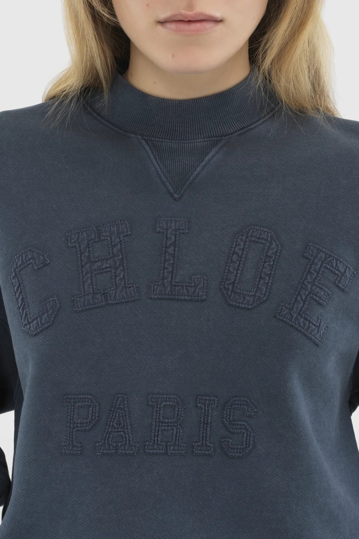 Chloé Blue Fleece Logo Jumper