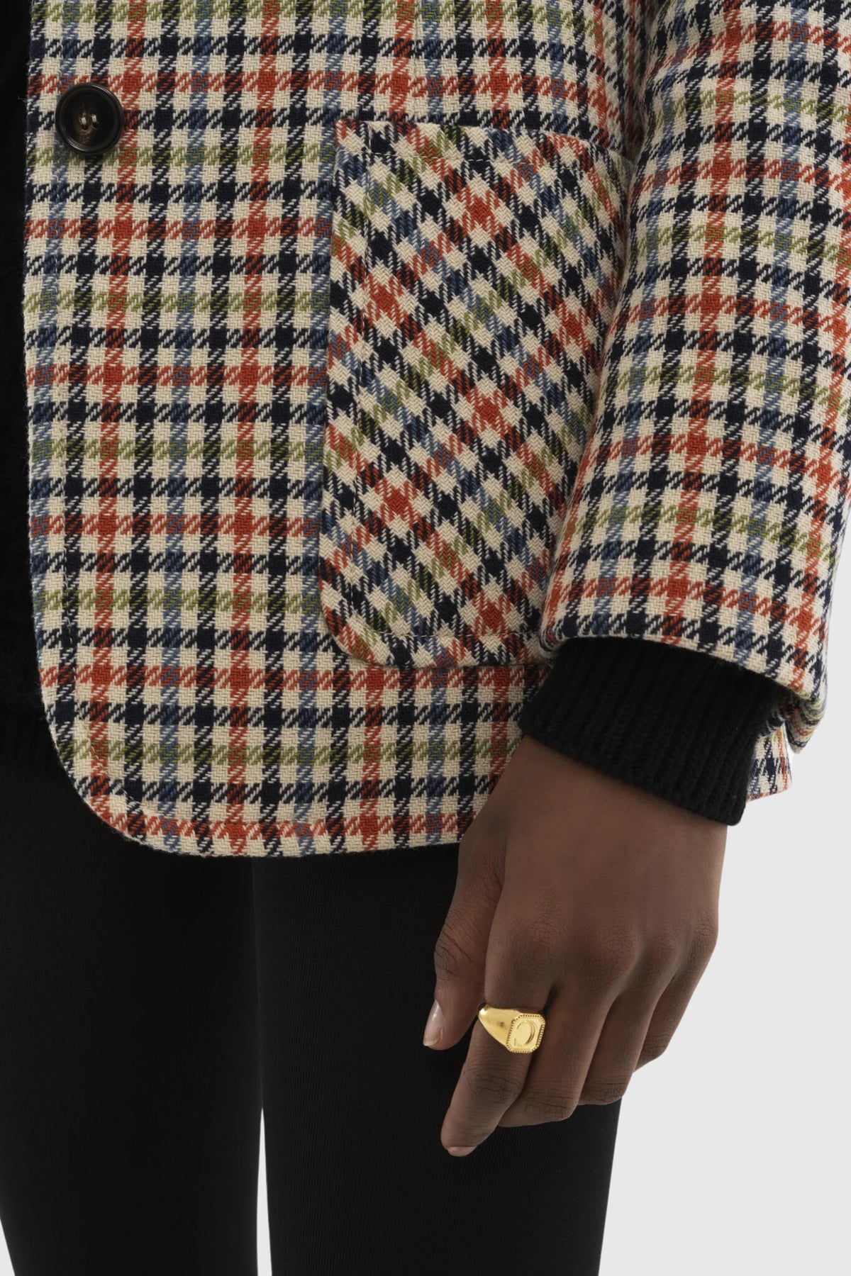 Chloé Check Wool Tailored Jacket