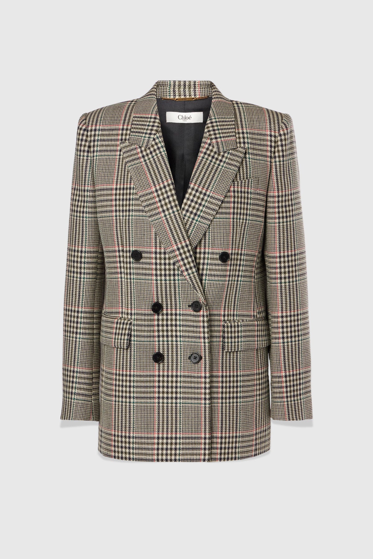 Chloé Plaid Double Breasted Blazer