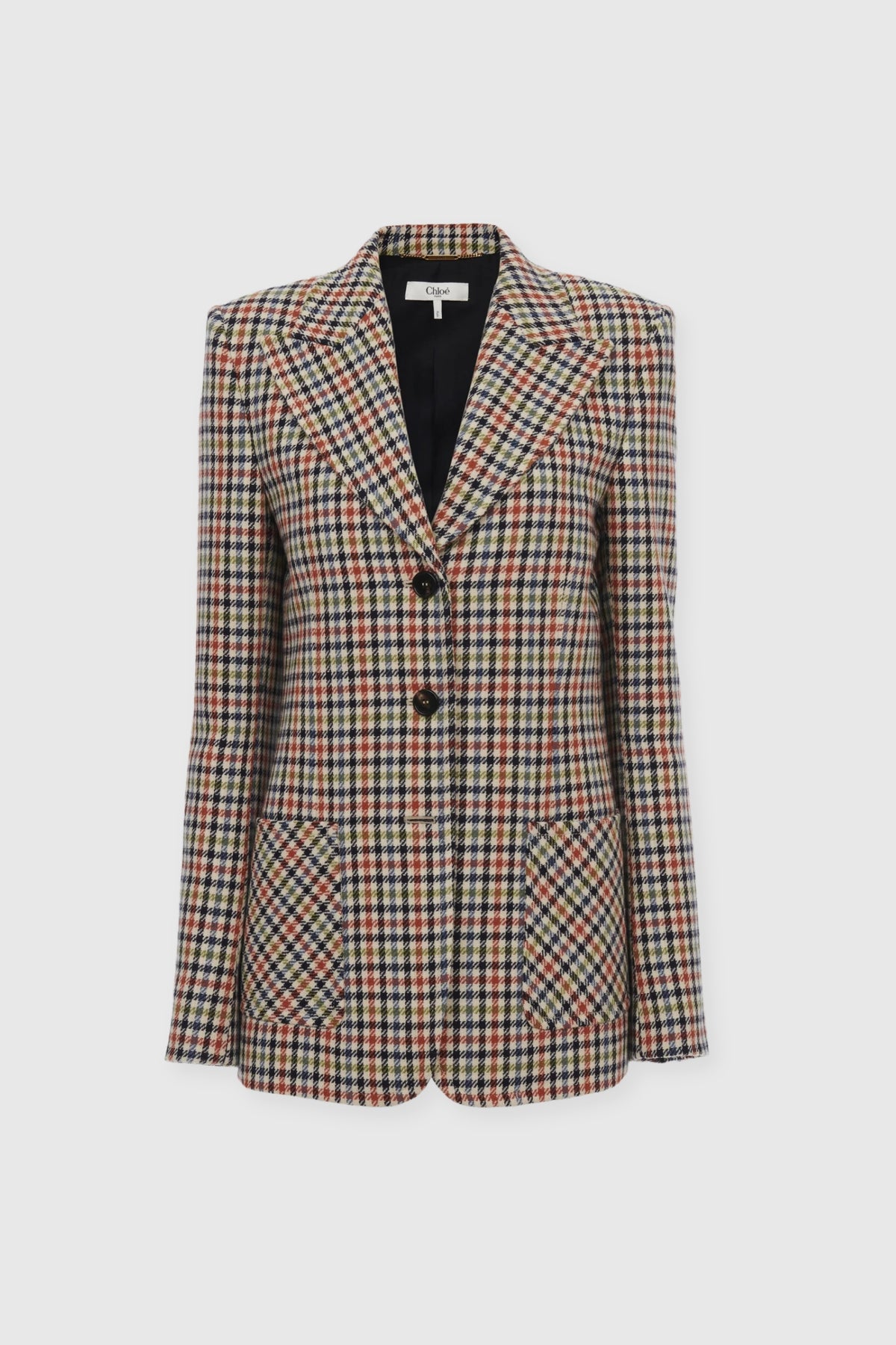 Chloé Check Wool Tailored Jacket