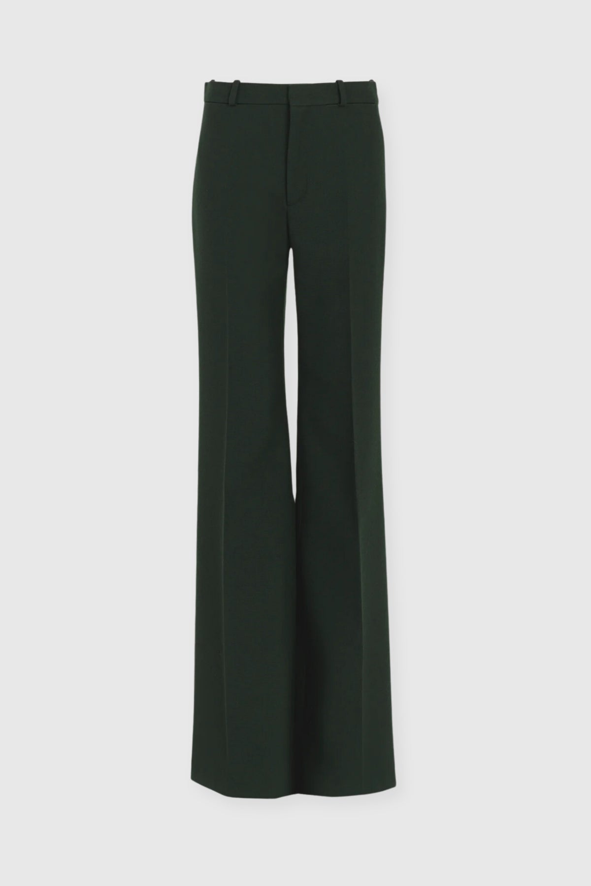 Chloé Tailored Wool Crepe Dark Green Trousers