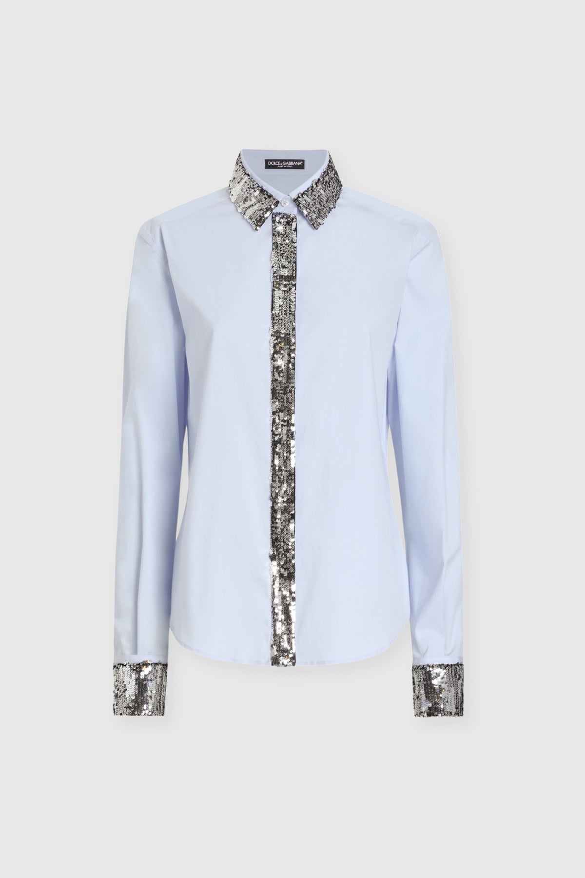 Dolce &amp; Gabbana Blue Sequin Shirt