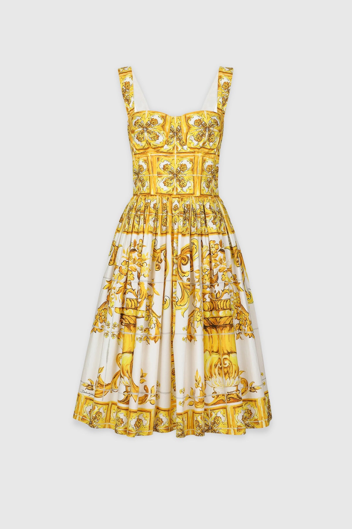 Dolce &amp; Gabbana Bustier Maiolica Midi Dress