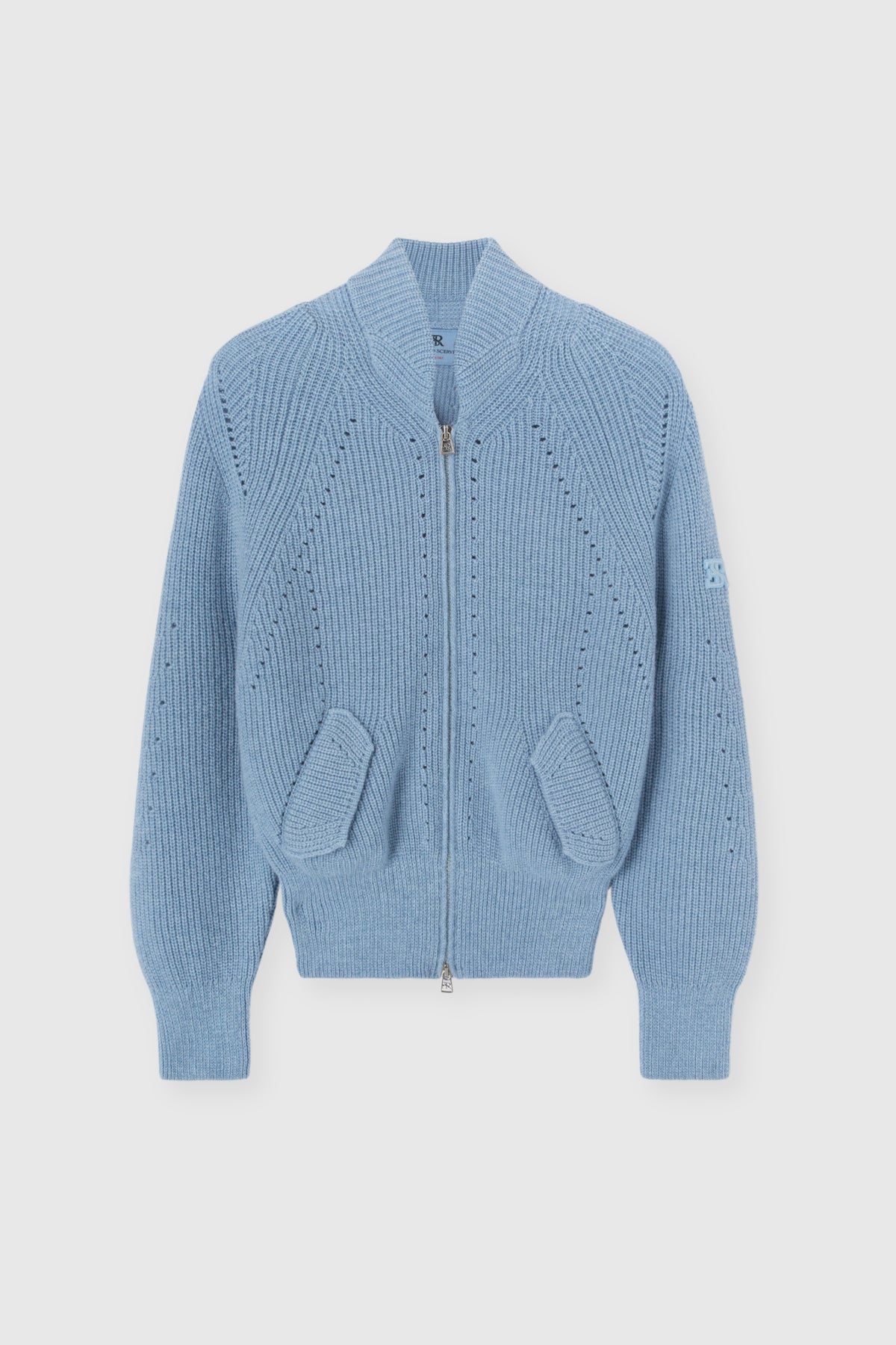 Ermanno Scervino Denim Blue Cashmere Bomber