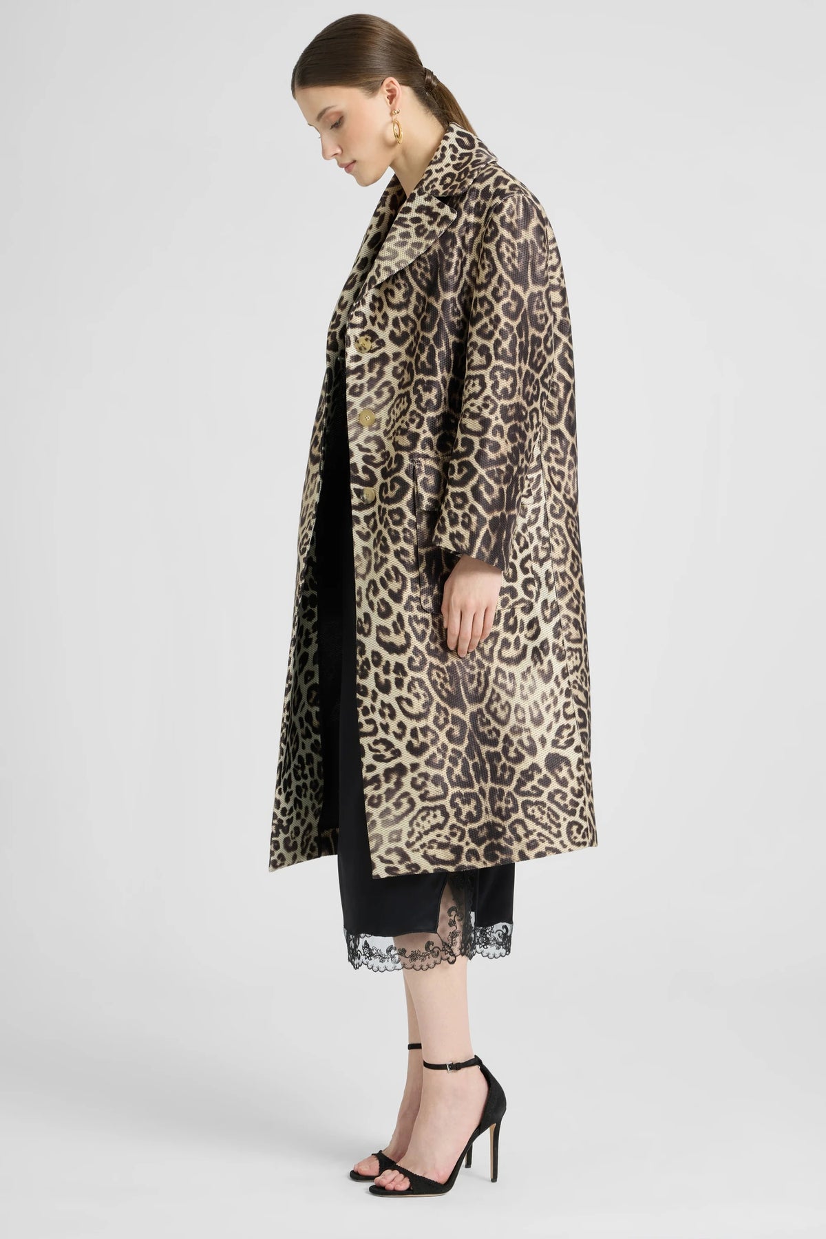 Ermanno Scervino Technical Mesh-Effect Leopard Coat