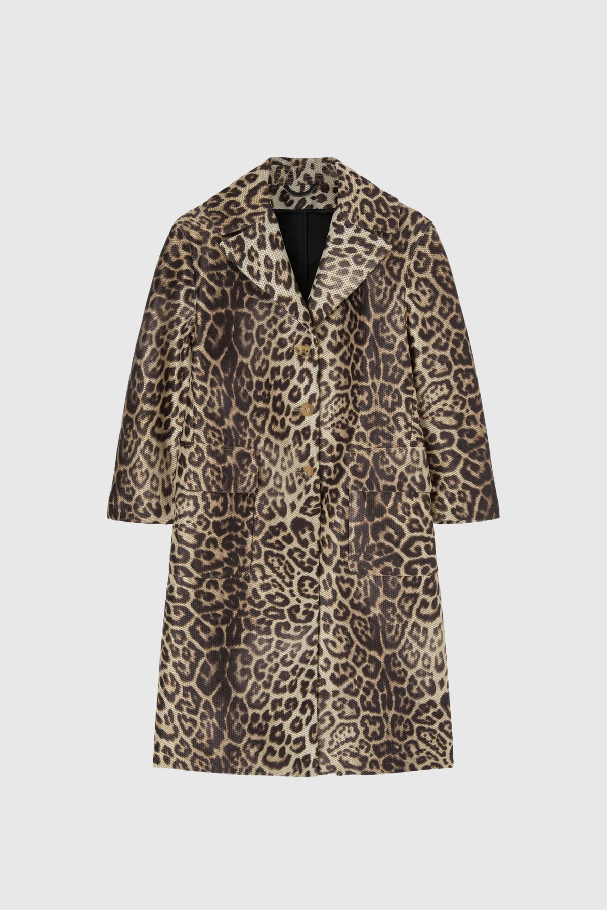 Ermanno Scervino Technical Mesh-Effect Leopard Coat
