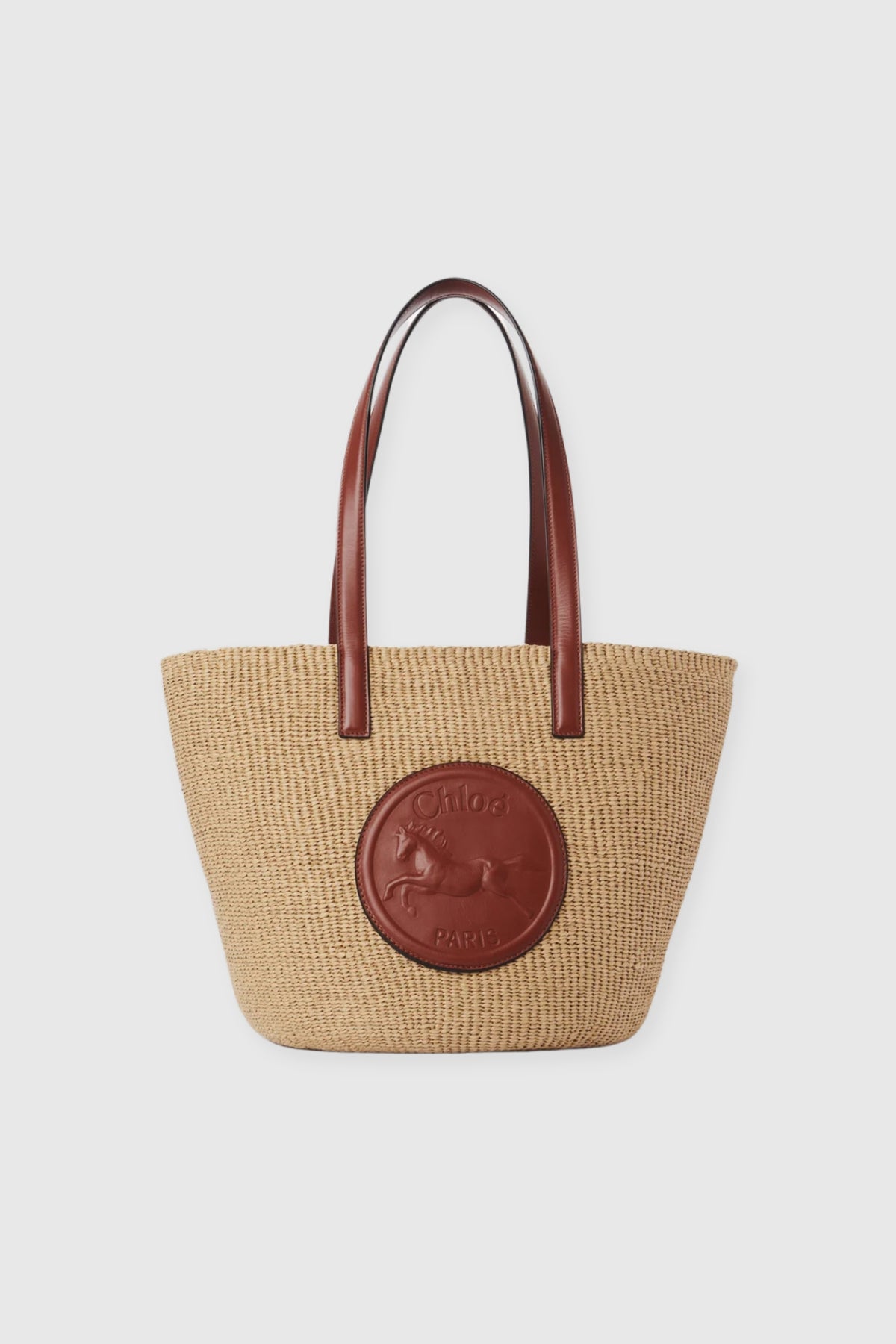 Chloé Raffia &#39;Horse Medal&#39; Basket