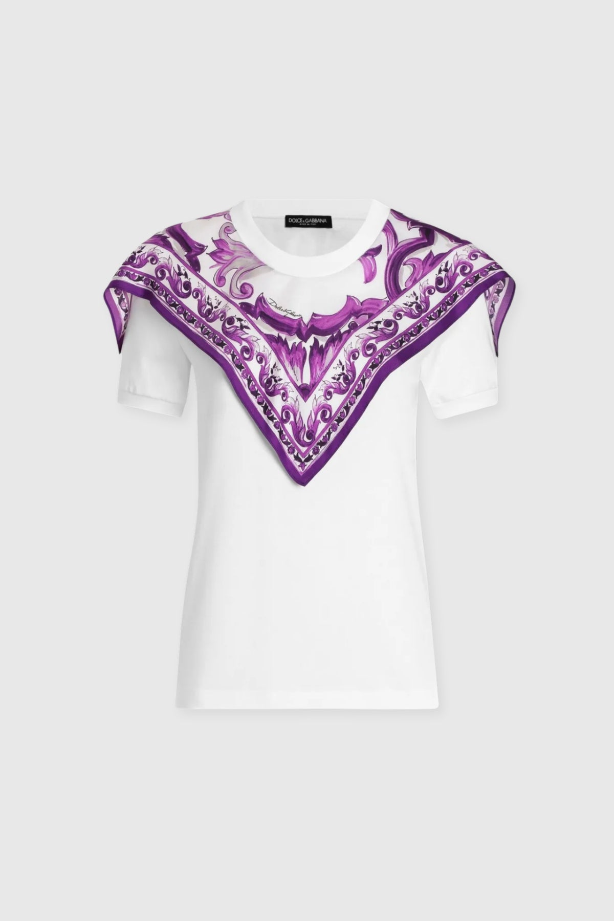 Dolce &amp; Gabbana Majolica Purple Scarf  T-shirt