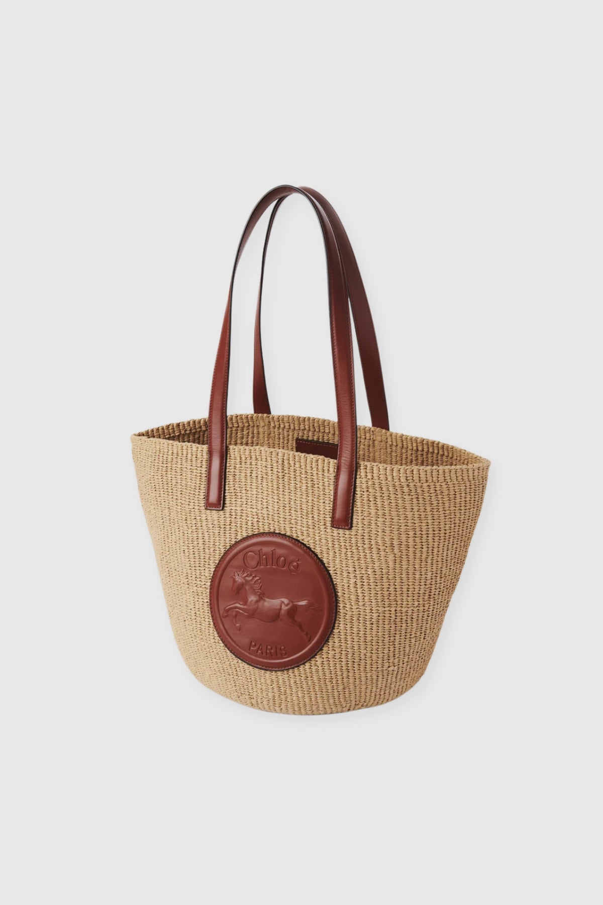 Chloé Raffia &#39;Horse Medal&#39; Basket