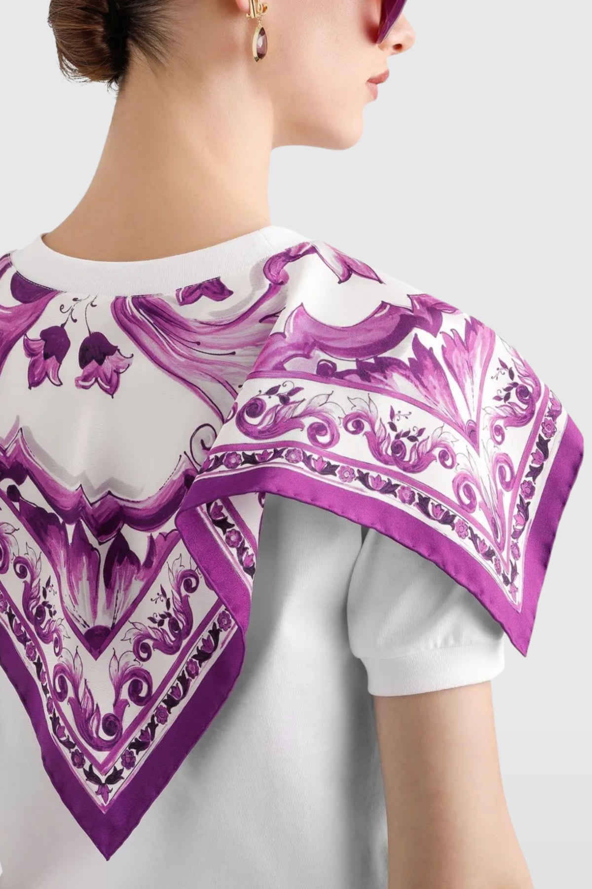 Dolce &amp; Gabbana Majolica Purple Scarf  T-shirt