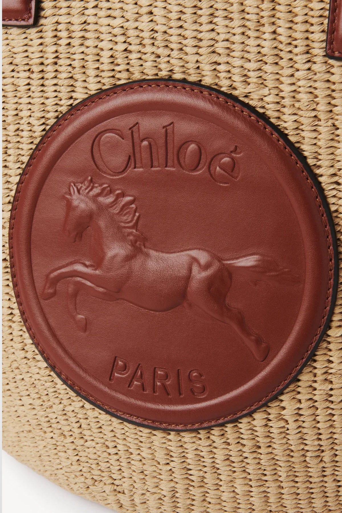 Chloé Raffia &#39;Horse Medal&#39; Basket