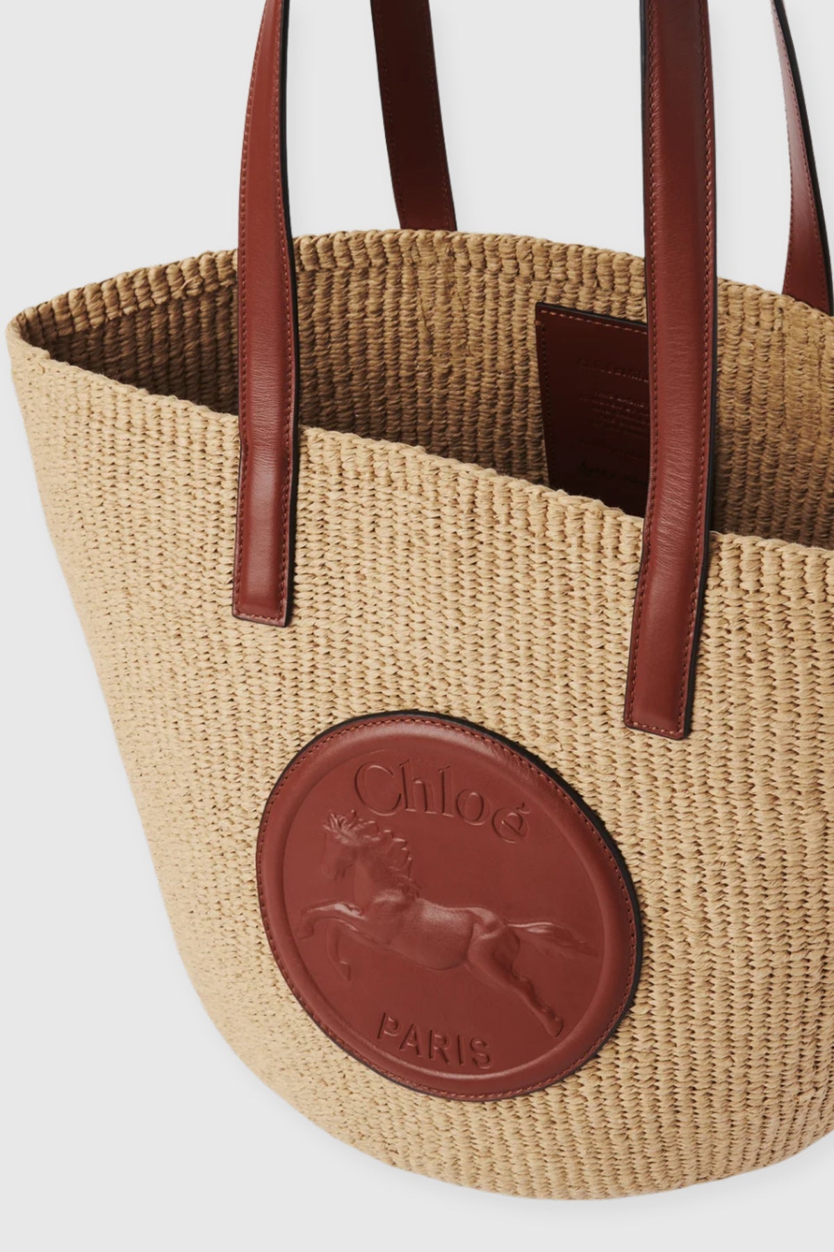 Chloé Raffia &#39;Horse Medal&#39; Basket