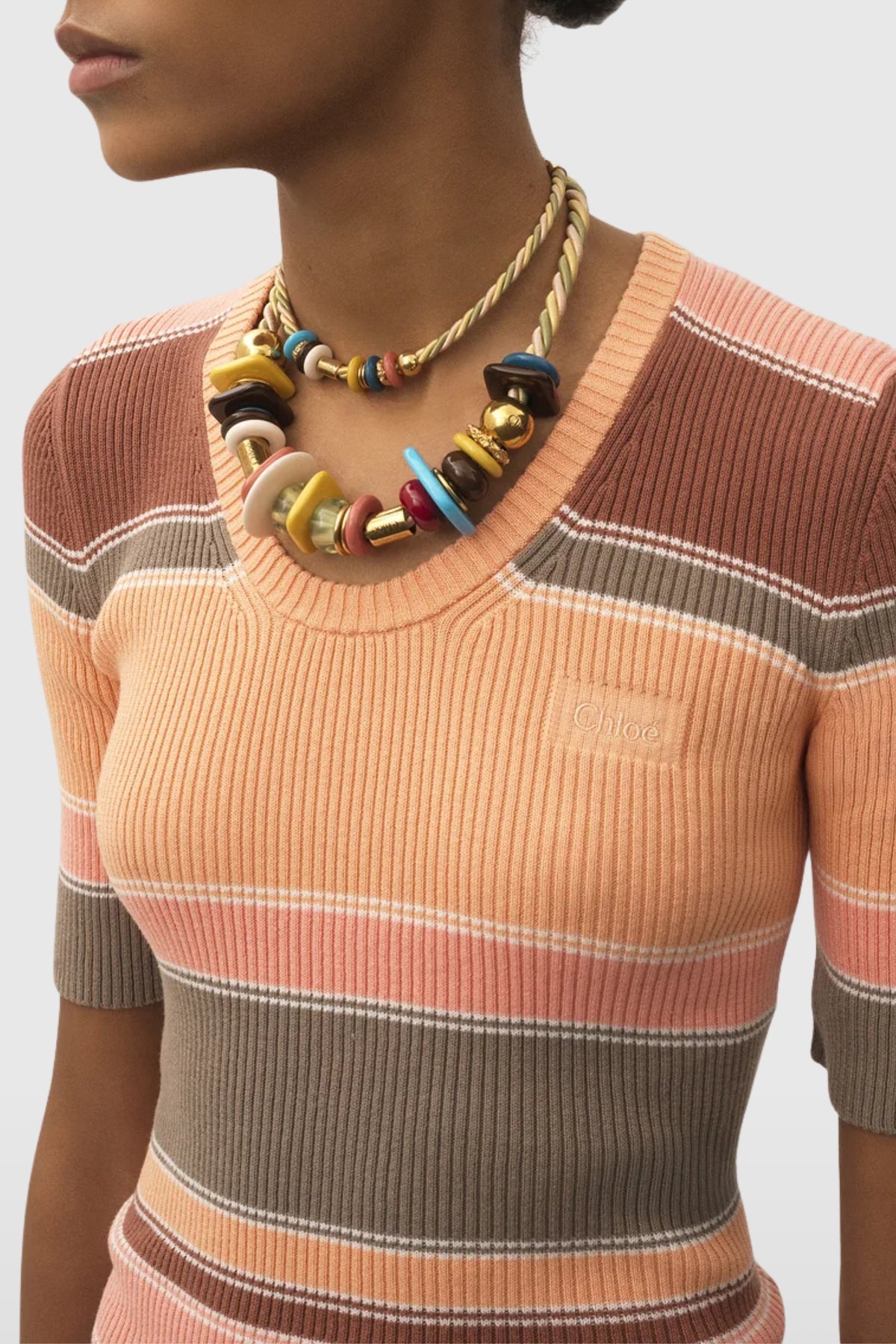 Chloé Multicolour Cotton Knit Top
