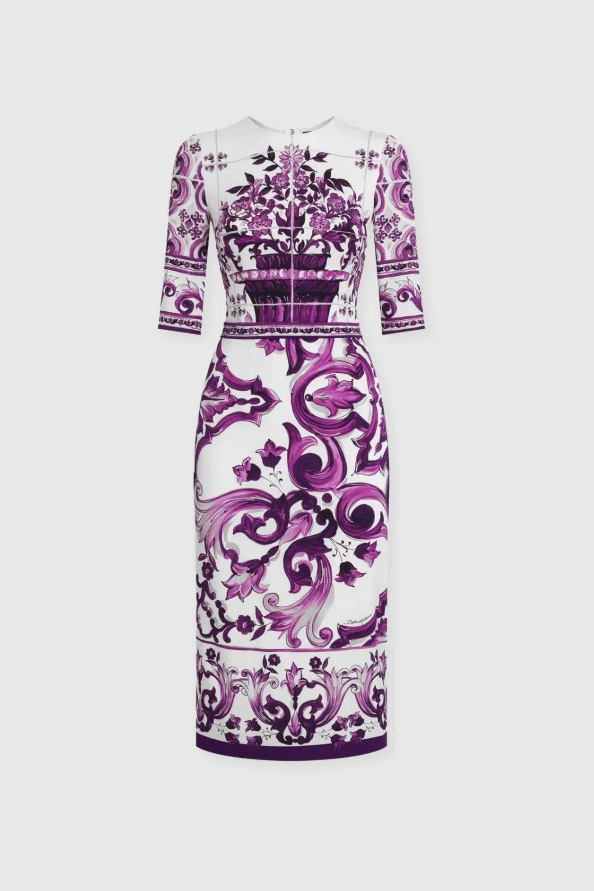 Dolce &amp; Gabbana Majolica Fitted Midi Dress