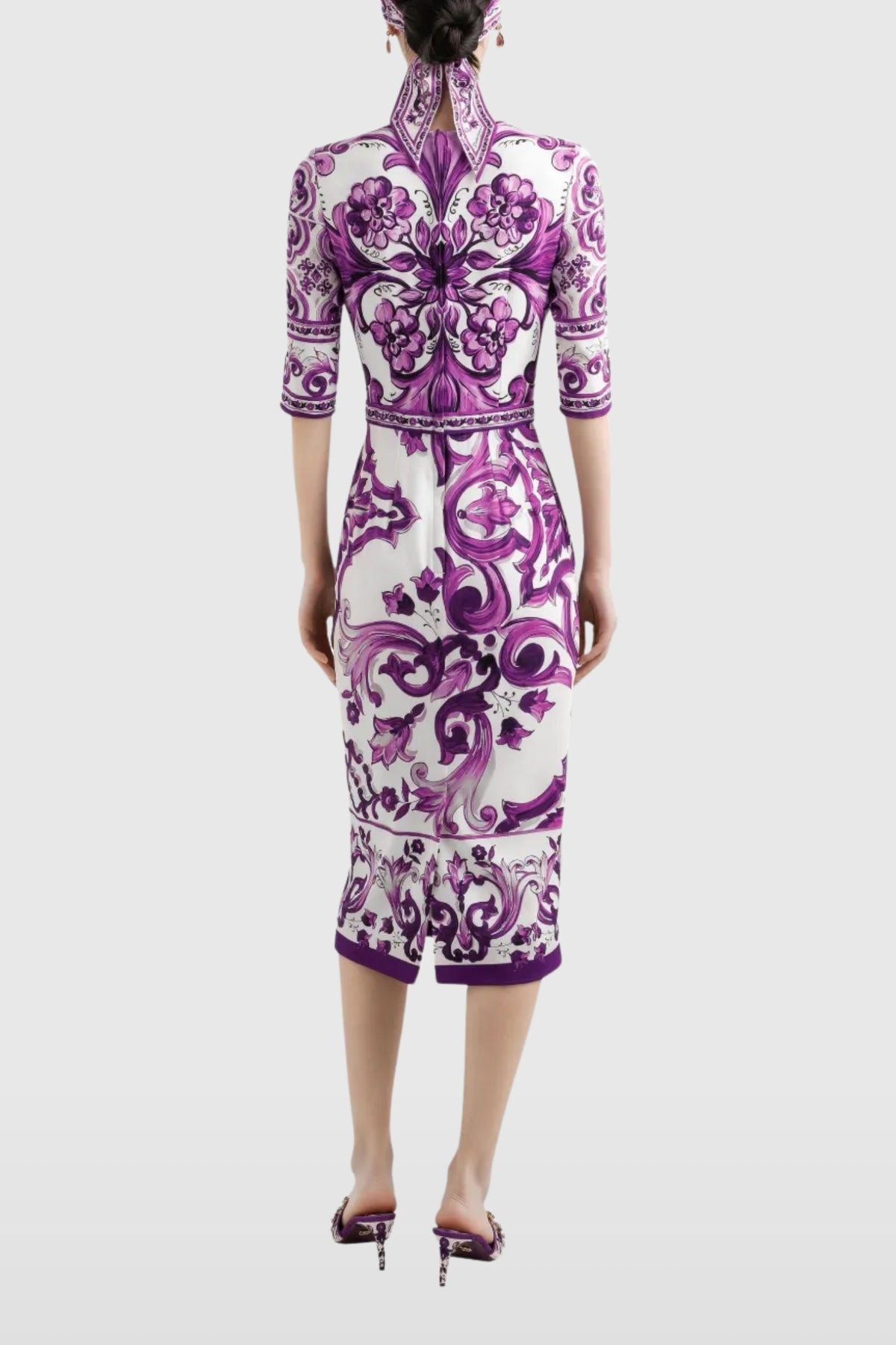 Dolce &amp; Gabbana Majolica Fitted Midi Dress