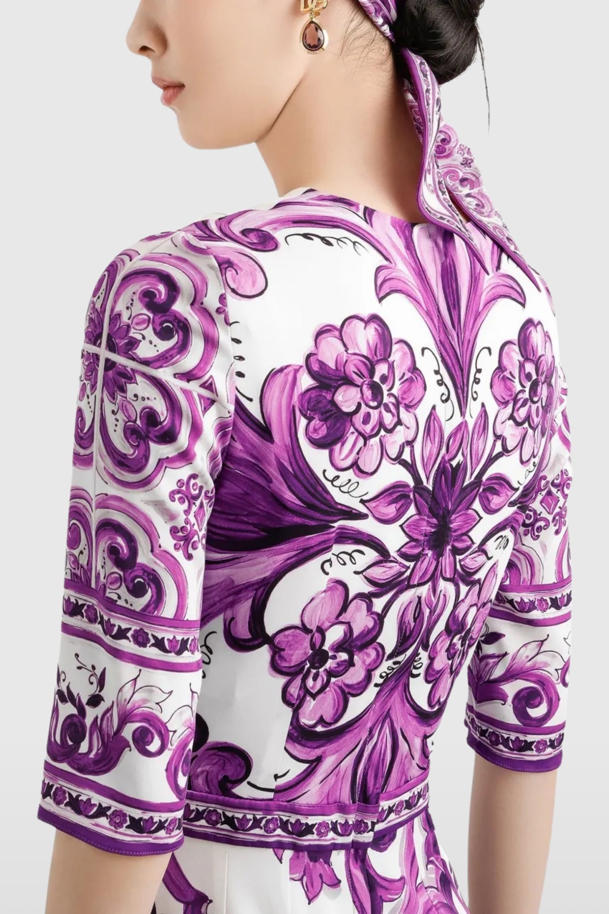 Dolce &amp; Gabbana Majolica Fitted Midi Dress