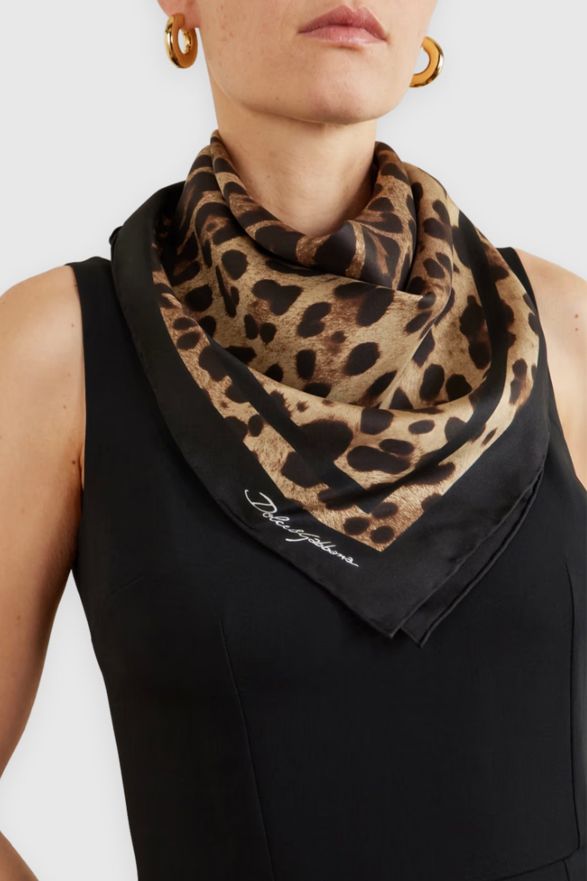 Dolce & Gabbana Leopard-print Silk-twill Scarf