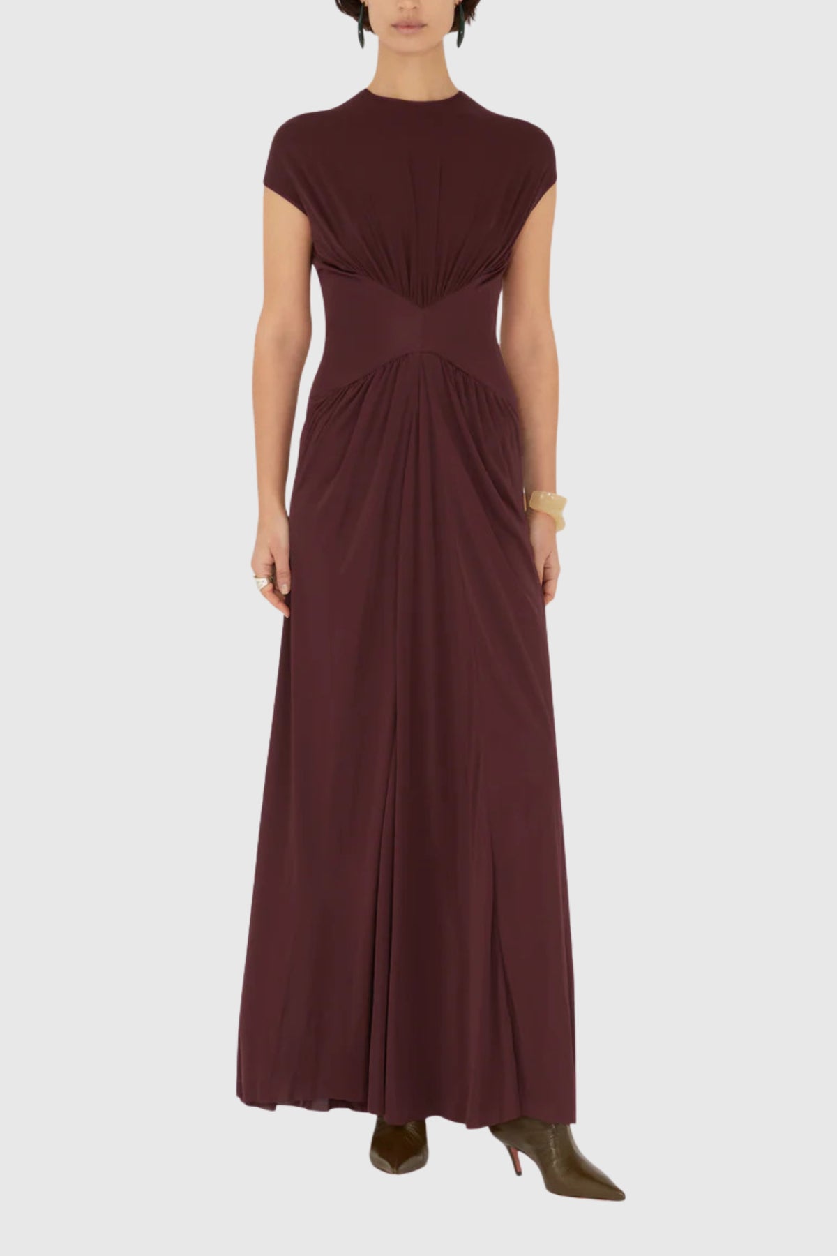 Galvan Cascading Capsleeve Dress