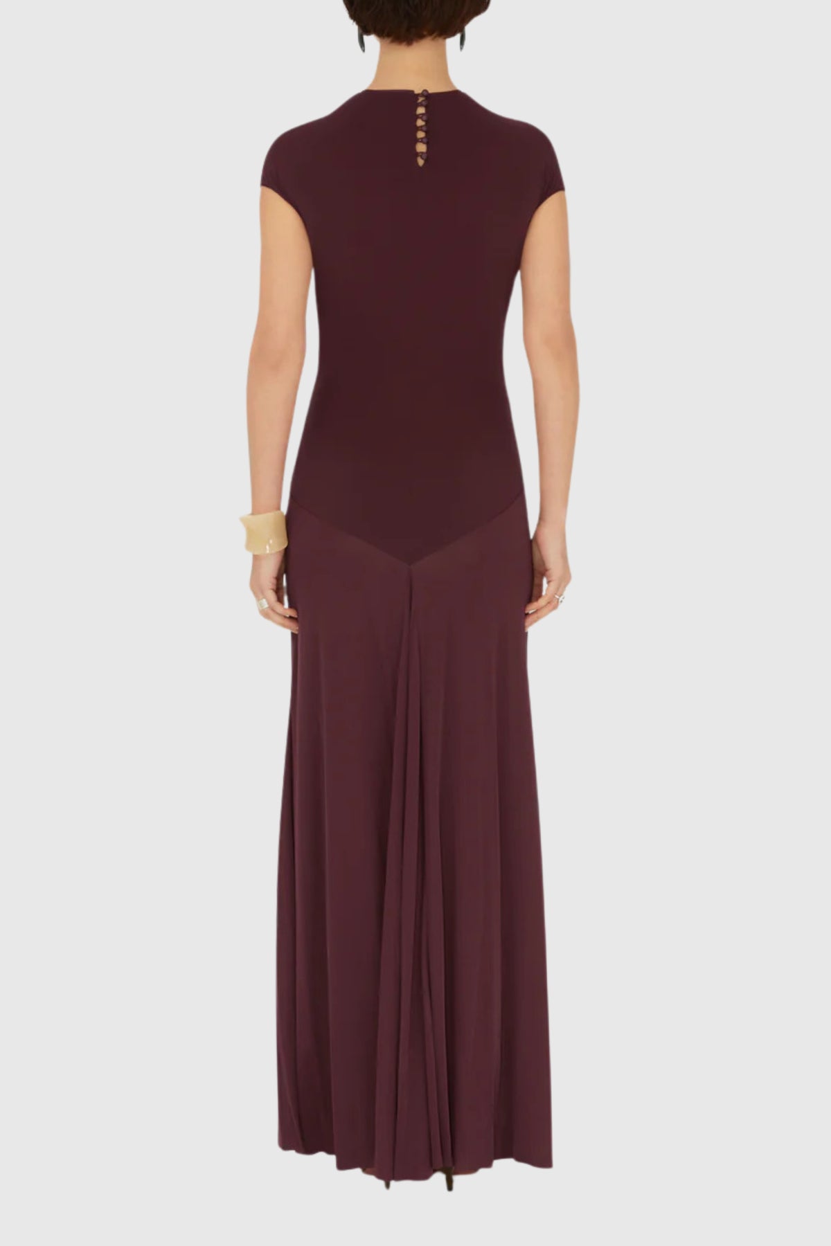 Galvan Cascading Capsleeve Dress