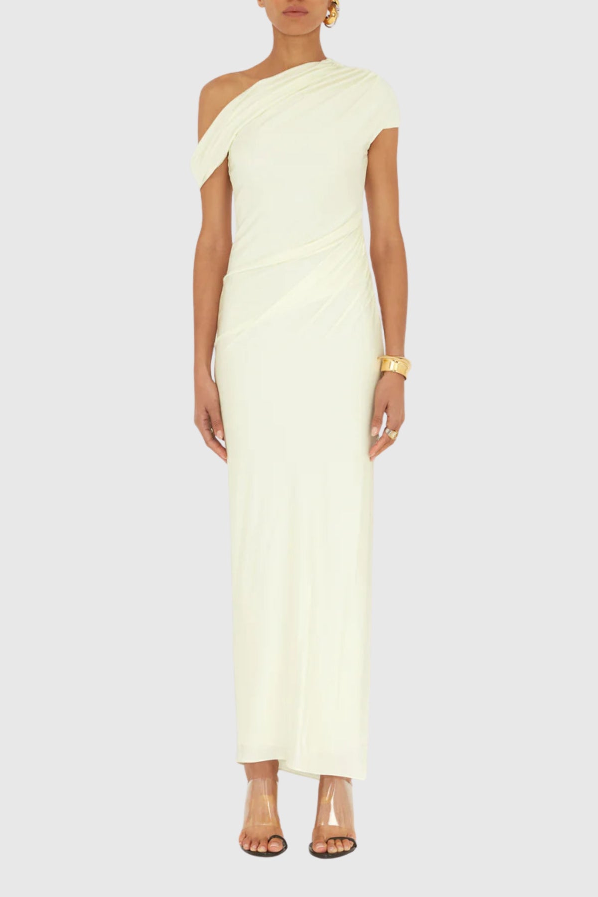 Galvan Cascading Off-The-Shoulder Dress