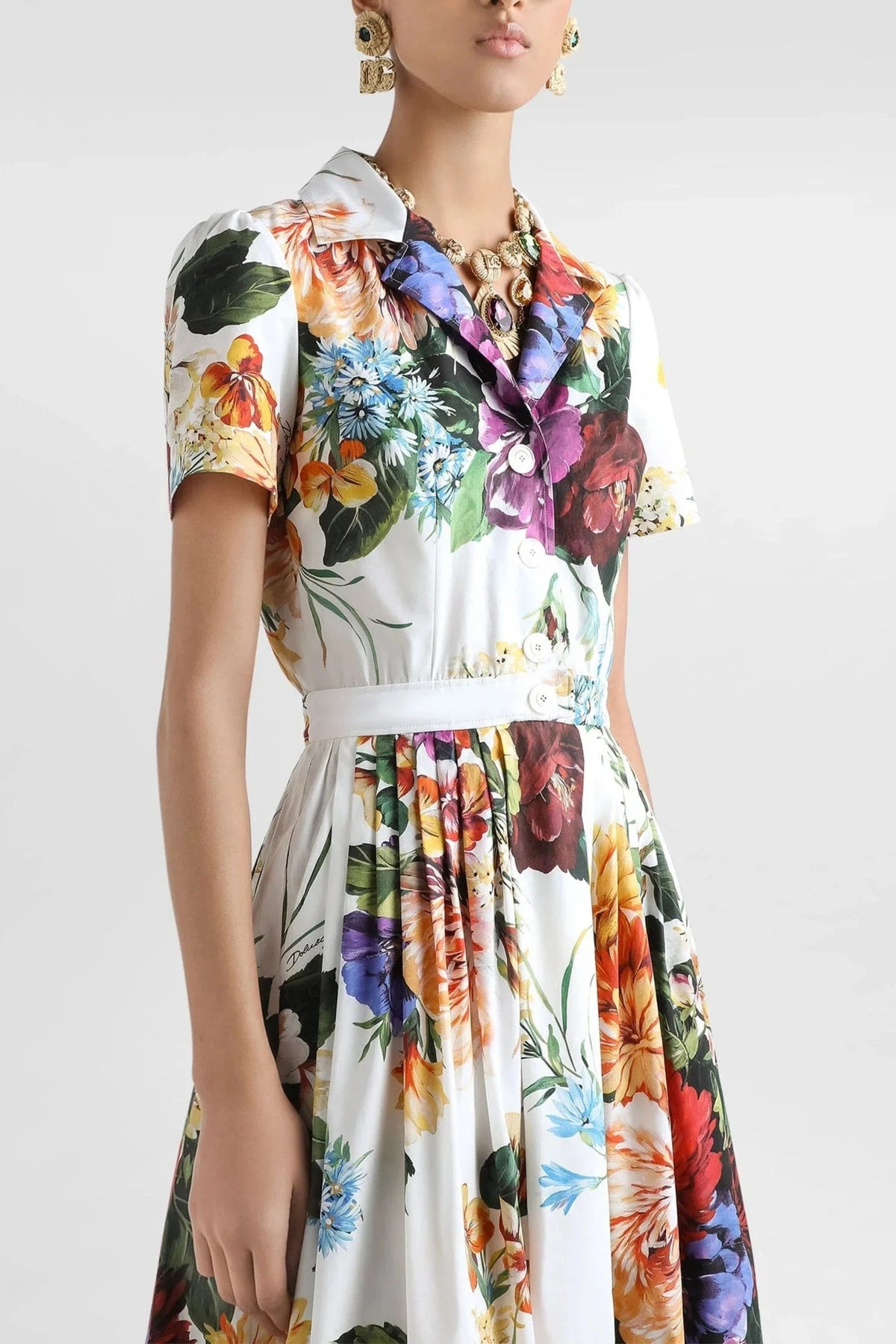 Dolce &amp; Gabbana Floral Collared Midi Dress