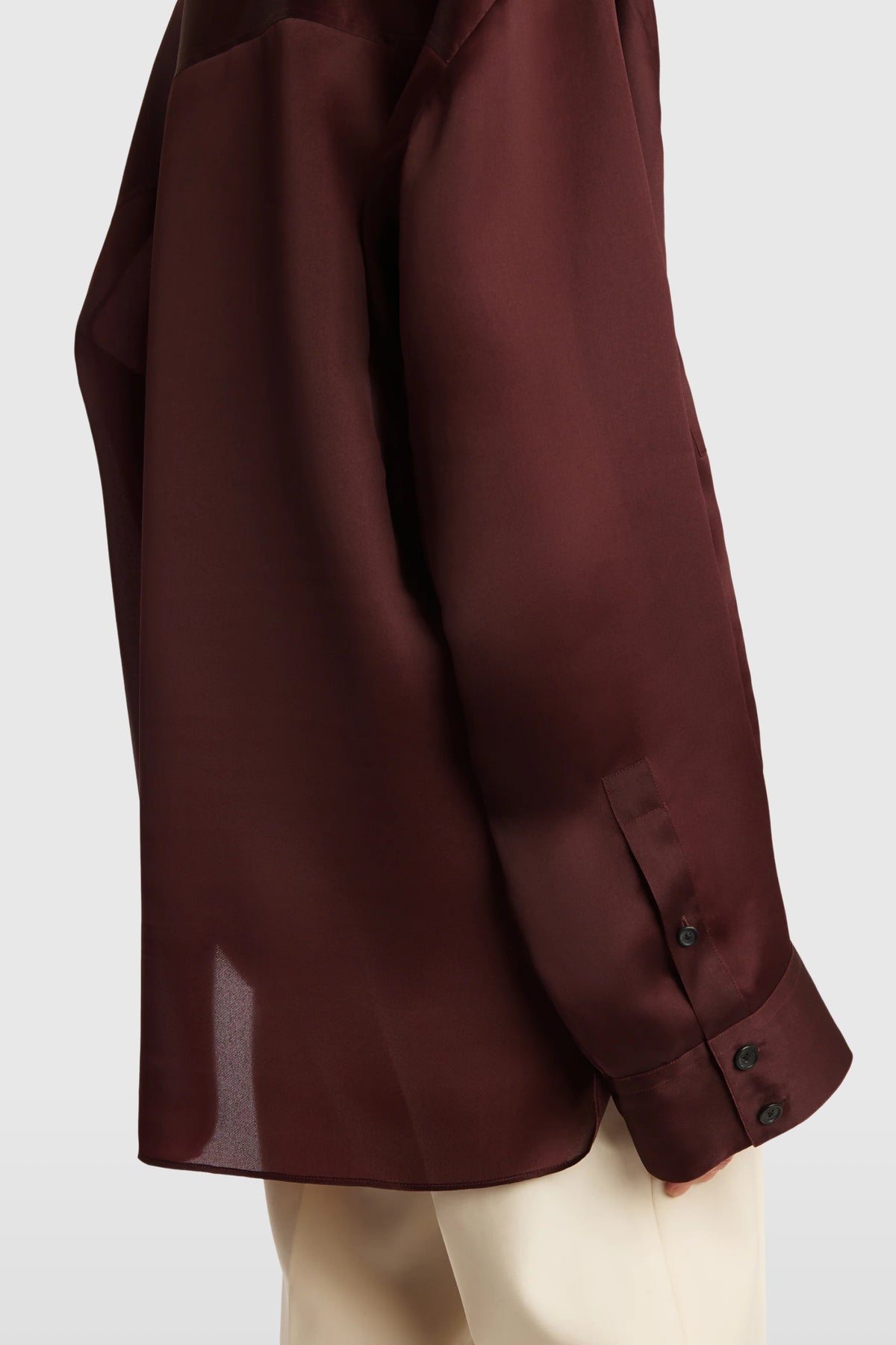 Khaite Matteo Burgundy Sheer Shirt