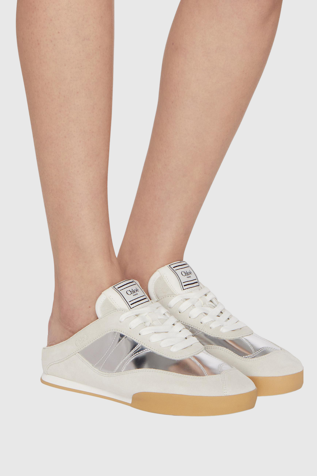 Chloé Kick Silver Slides