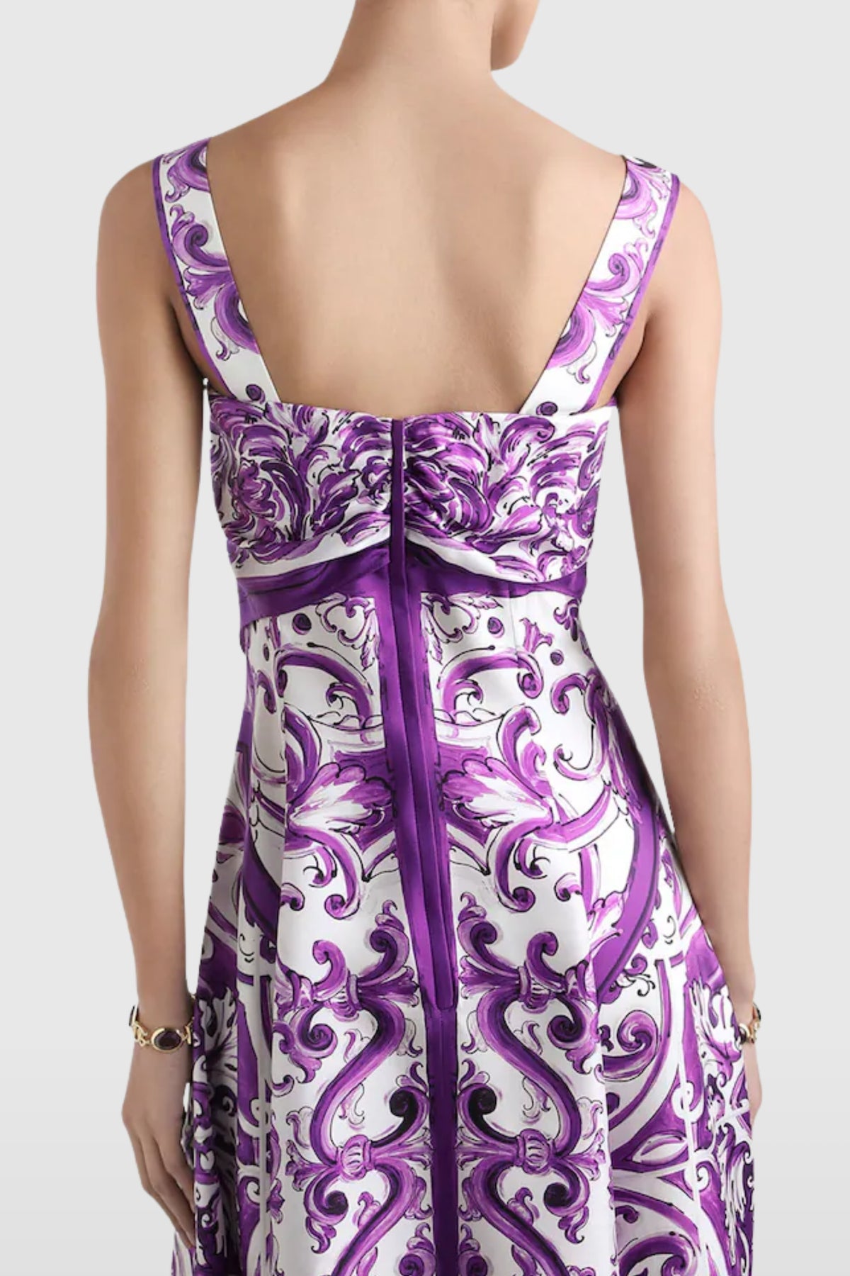 Dolce &amp; Gabbana Majolica Purple Midi Dress