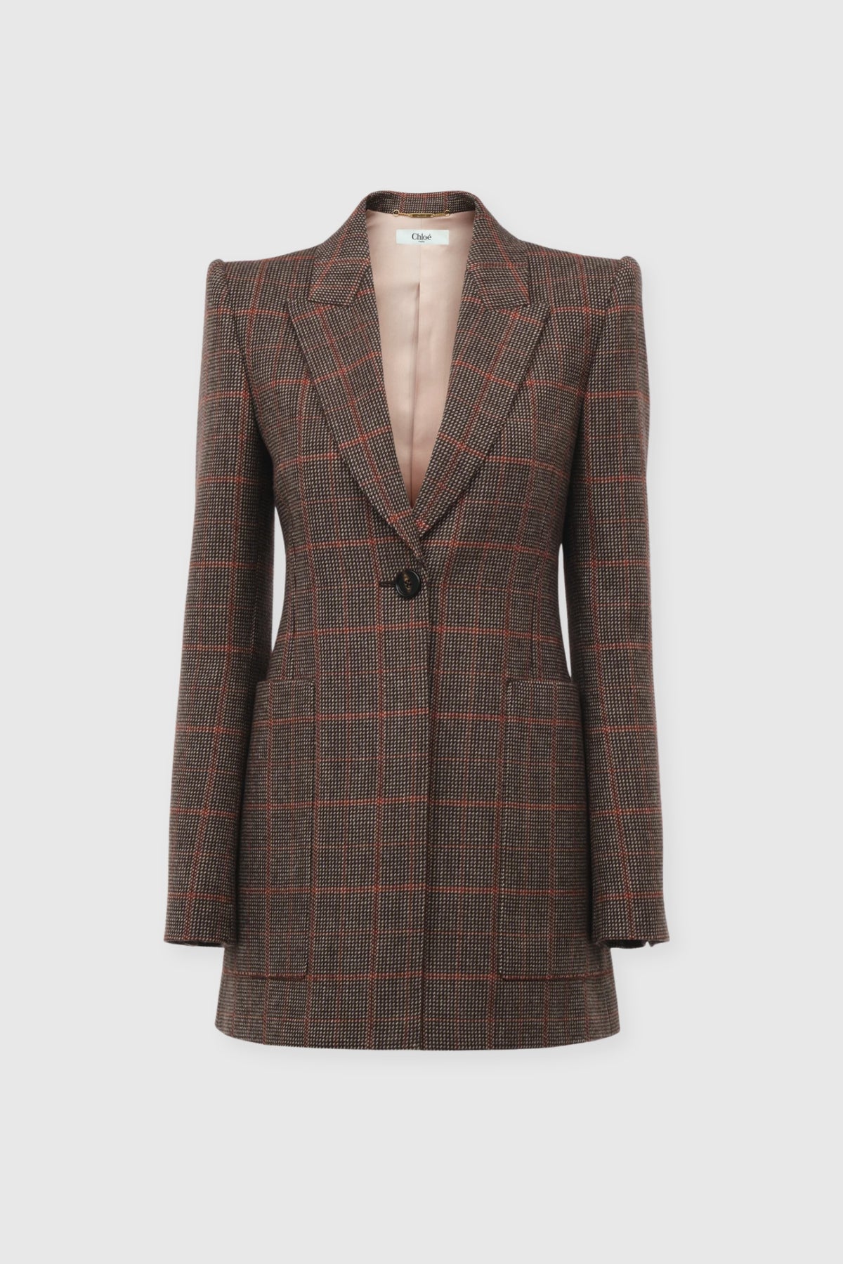 Chloé Brown Tartan Blazer
