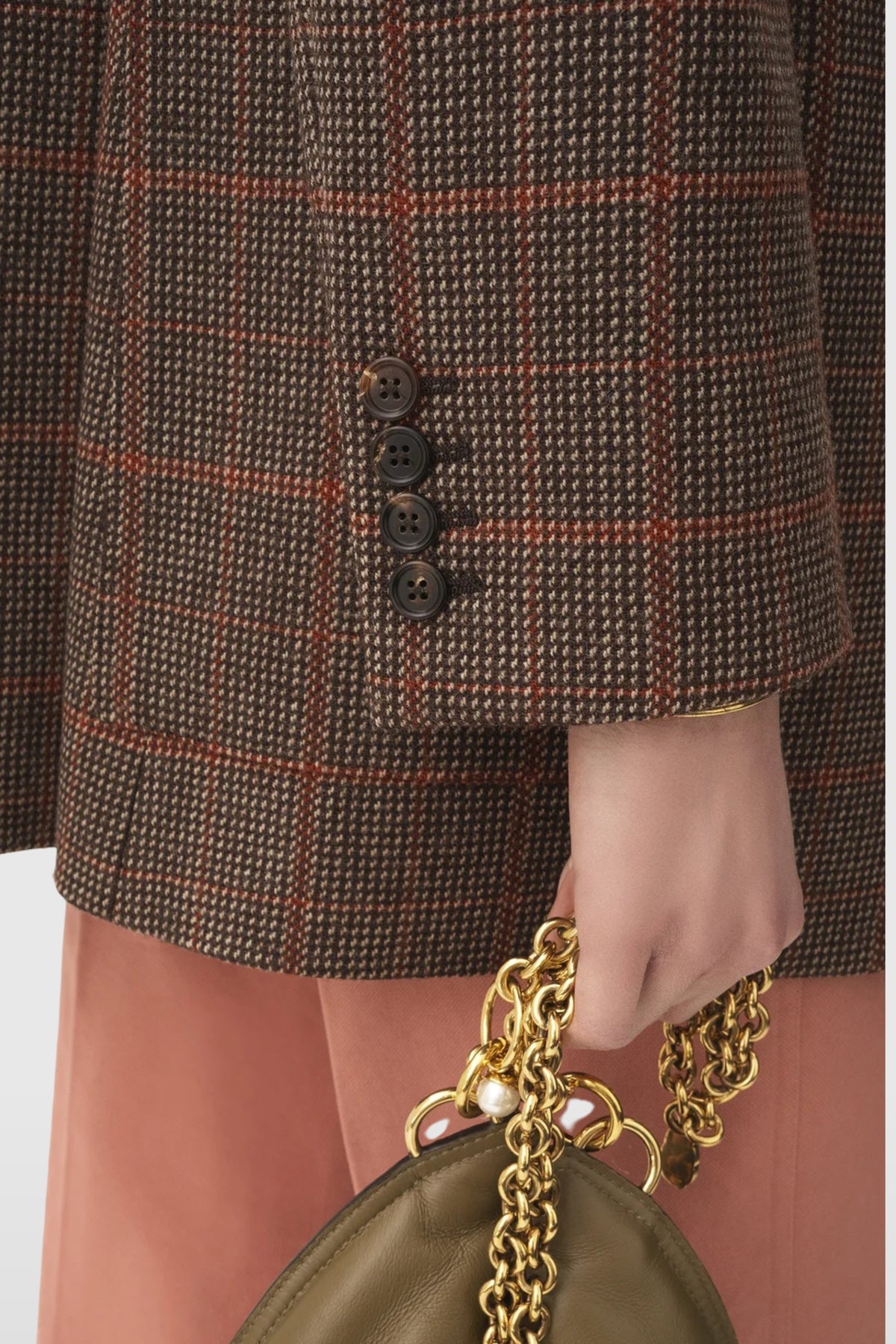 Chloé Brown Tartan Blazer