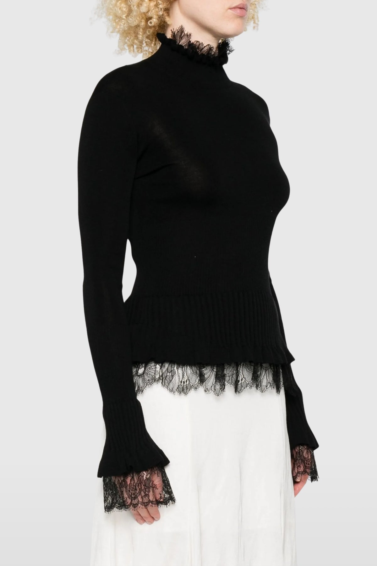 Ermanno Scervino Lace-Trimmed Sweater