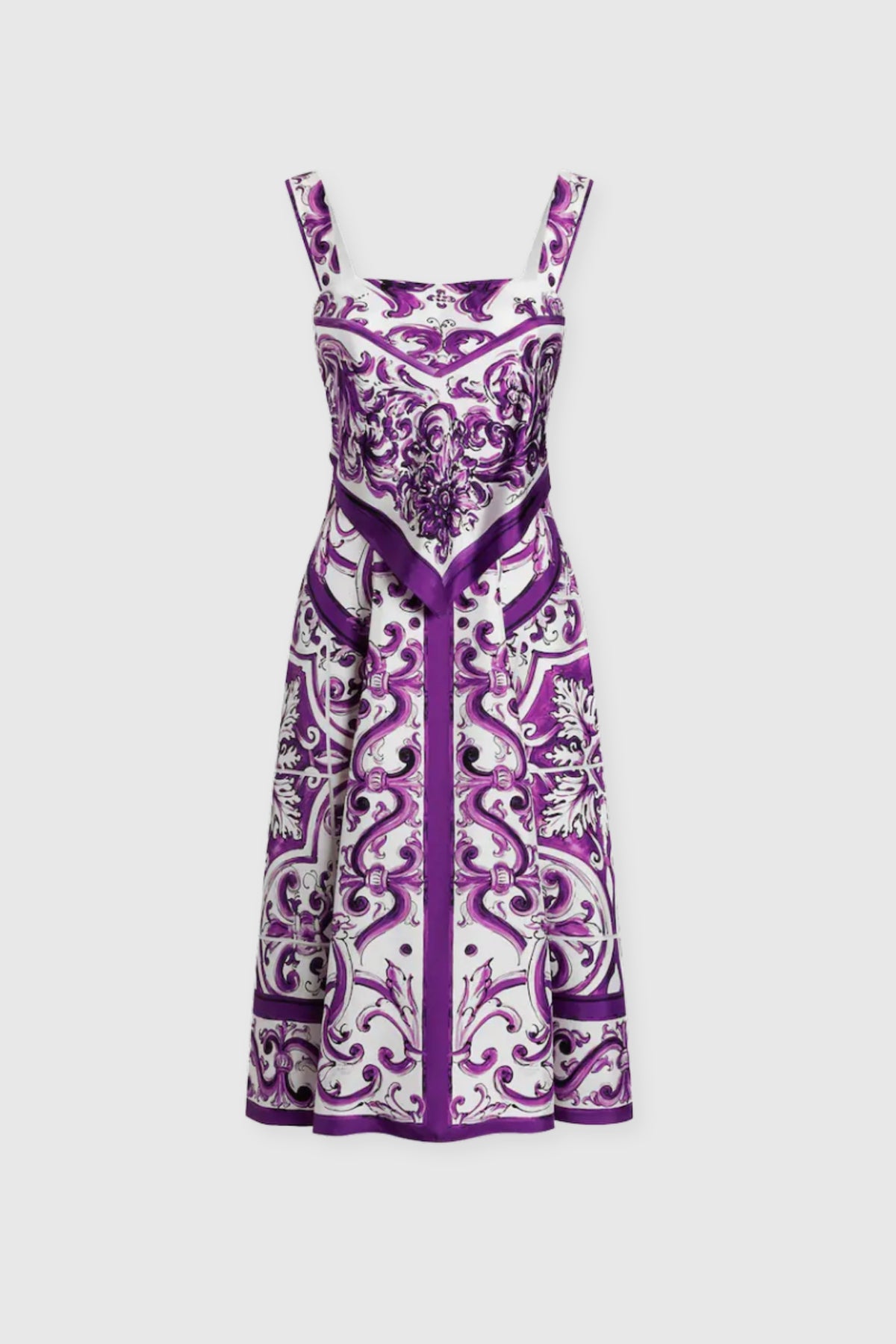 Dolce &amp; Gabbana Majolica Purple Midi Dress