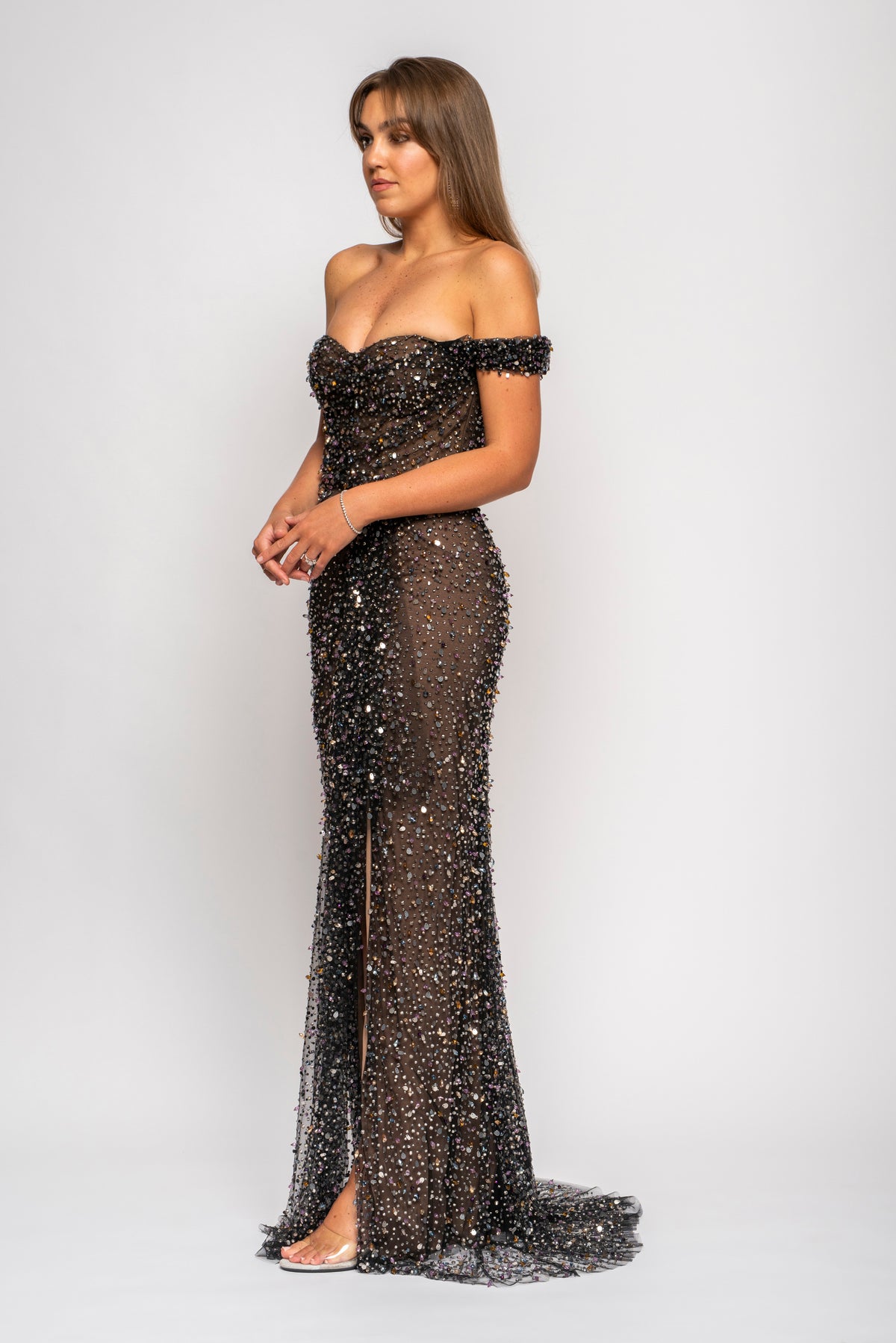 Marchesa Off The Shoulder Evening Gown